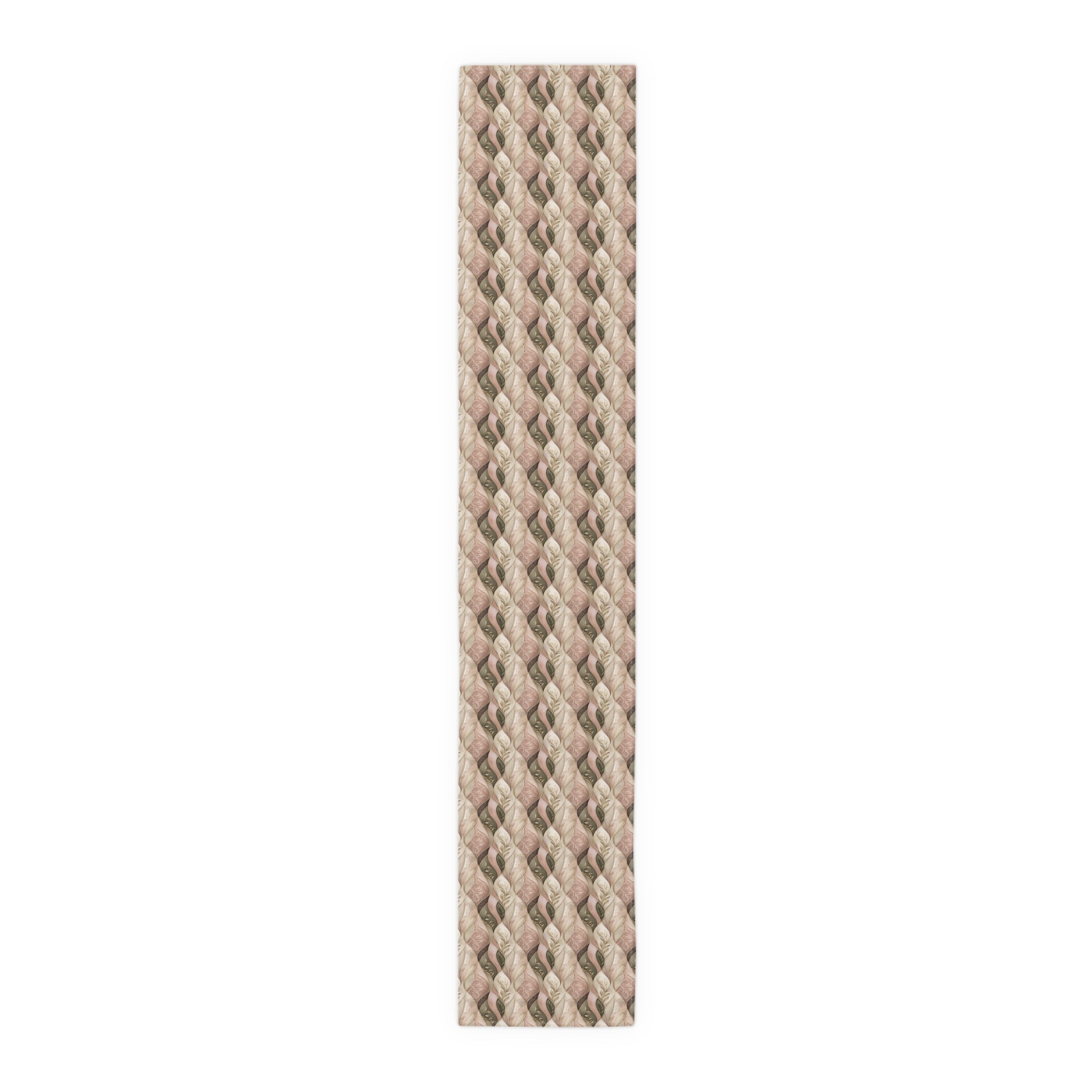 Braided Neutral Table Runner - Rustic Beige Cotton-Poly Dining Accent Dinner