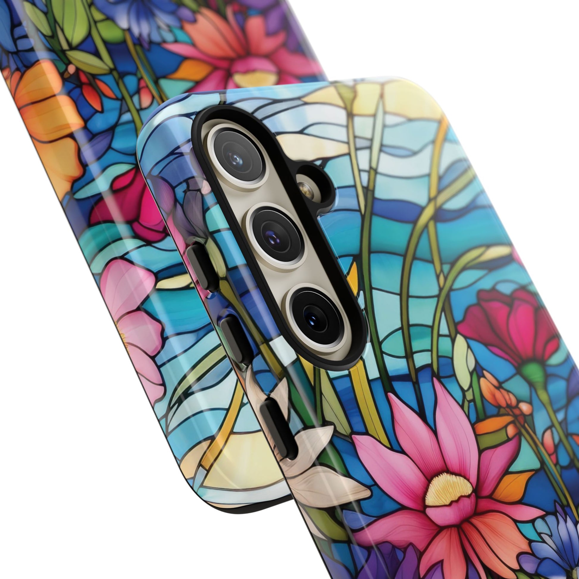Wildflowers Stain Glass Illusion Phone Case Unique Holiday Protection for Your Device | Stylish & Durable Cover Gift for Her Phone 15, Samsung iPhone Samsung Accessory Gift for Her