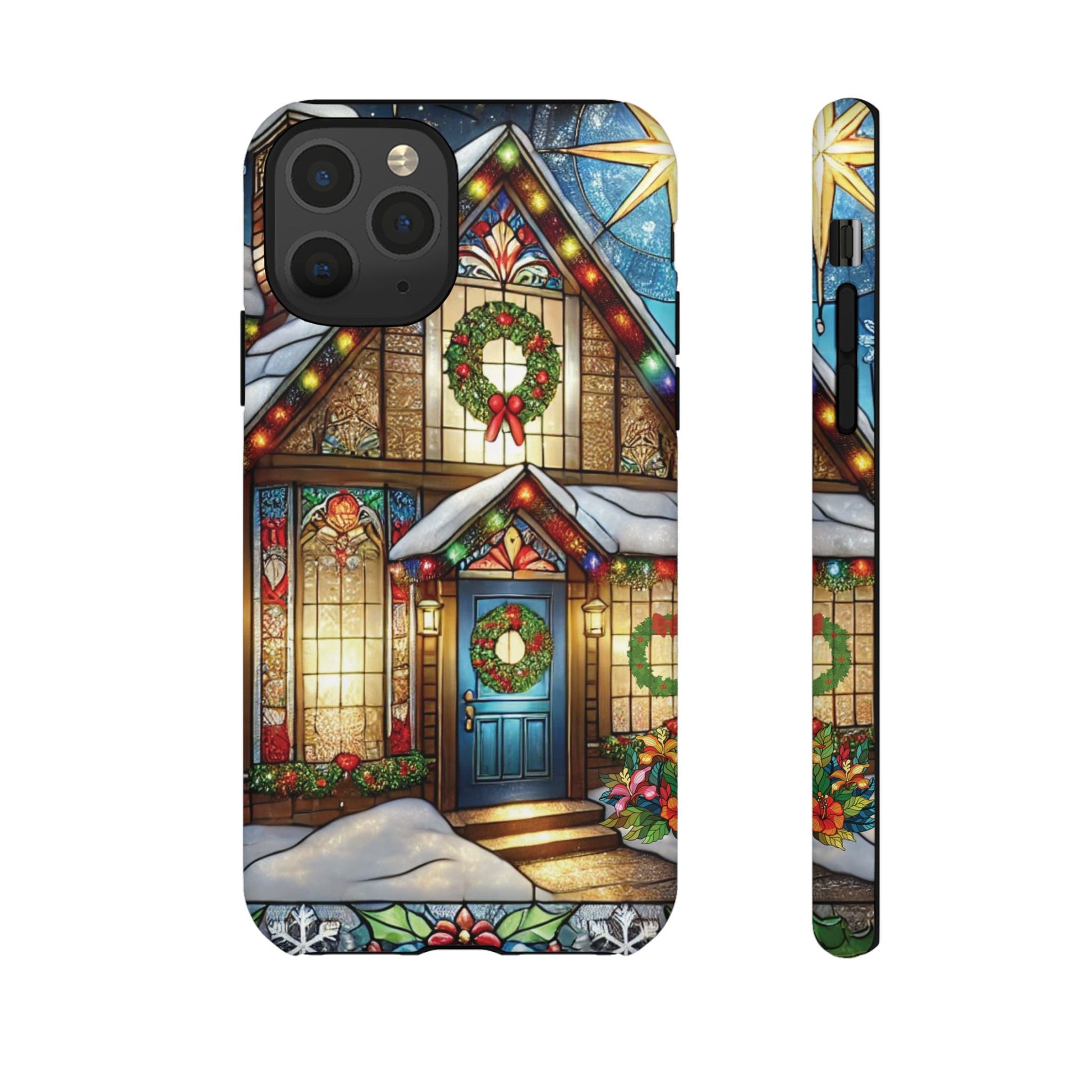 Stain Glass Christmas Phone Case Unique Holiday Protection for Your Device | Stylish & Durable Cover Gift for Her Phone 15, Samsung iPhone Samsung Accessory Gift for Her - MRSBYVALLE