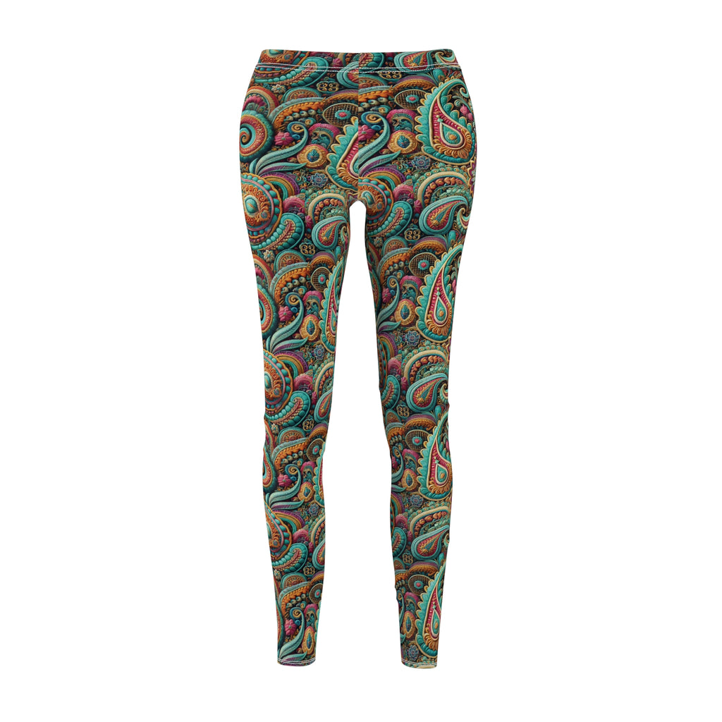 Women's Paisley Leggings – High-Waisted, Soft, and Comfy for Yoga, Running & Everyday Wear | Trendy Boho Available in Plus Sizes