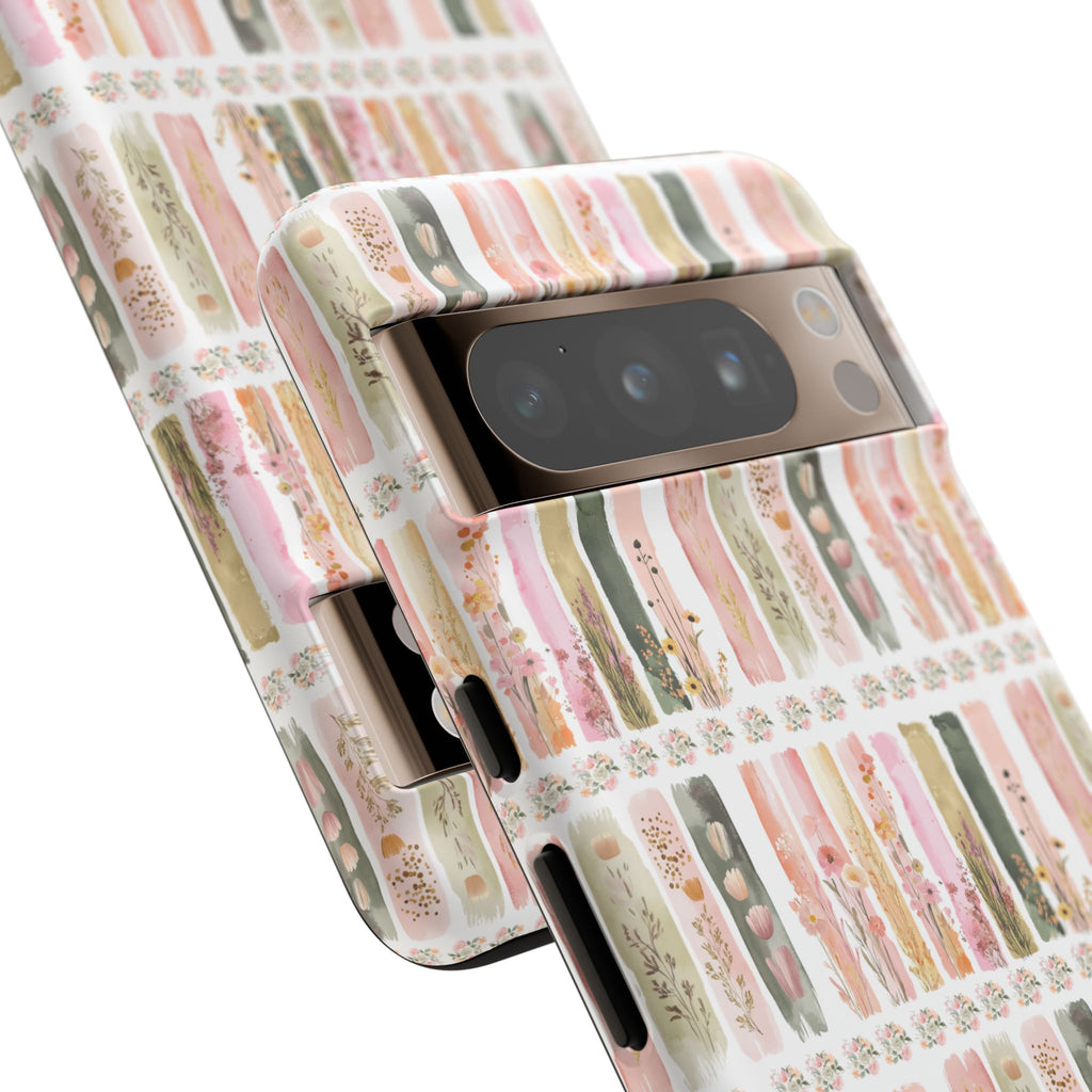Pastel Brushstroke Floral Phone Case Soft Illusion Flower Design, Aesthetic Protective Cover, Feminine Style, Cute Gift for Her, Fits Most Models