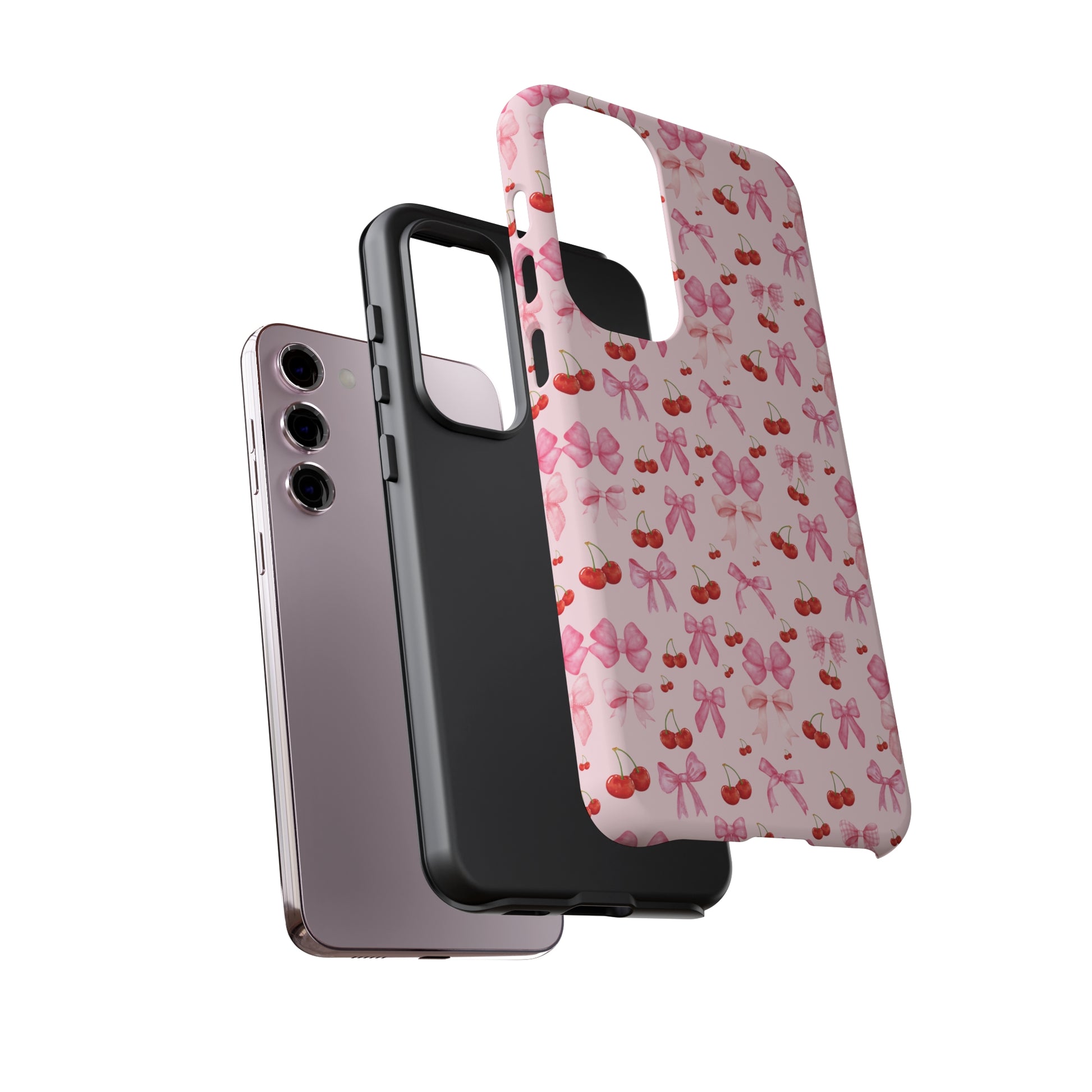 Coquette phone case Cherry Coquette Ribbon Bow iPhone Case Fruity, Girly Gift for Her Phone 15, Samsung iPhone Samsung Gift for Her Case iPhone 15, Samsung iPhone Samsung Accessory Gift for Her.