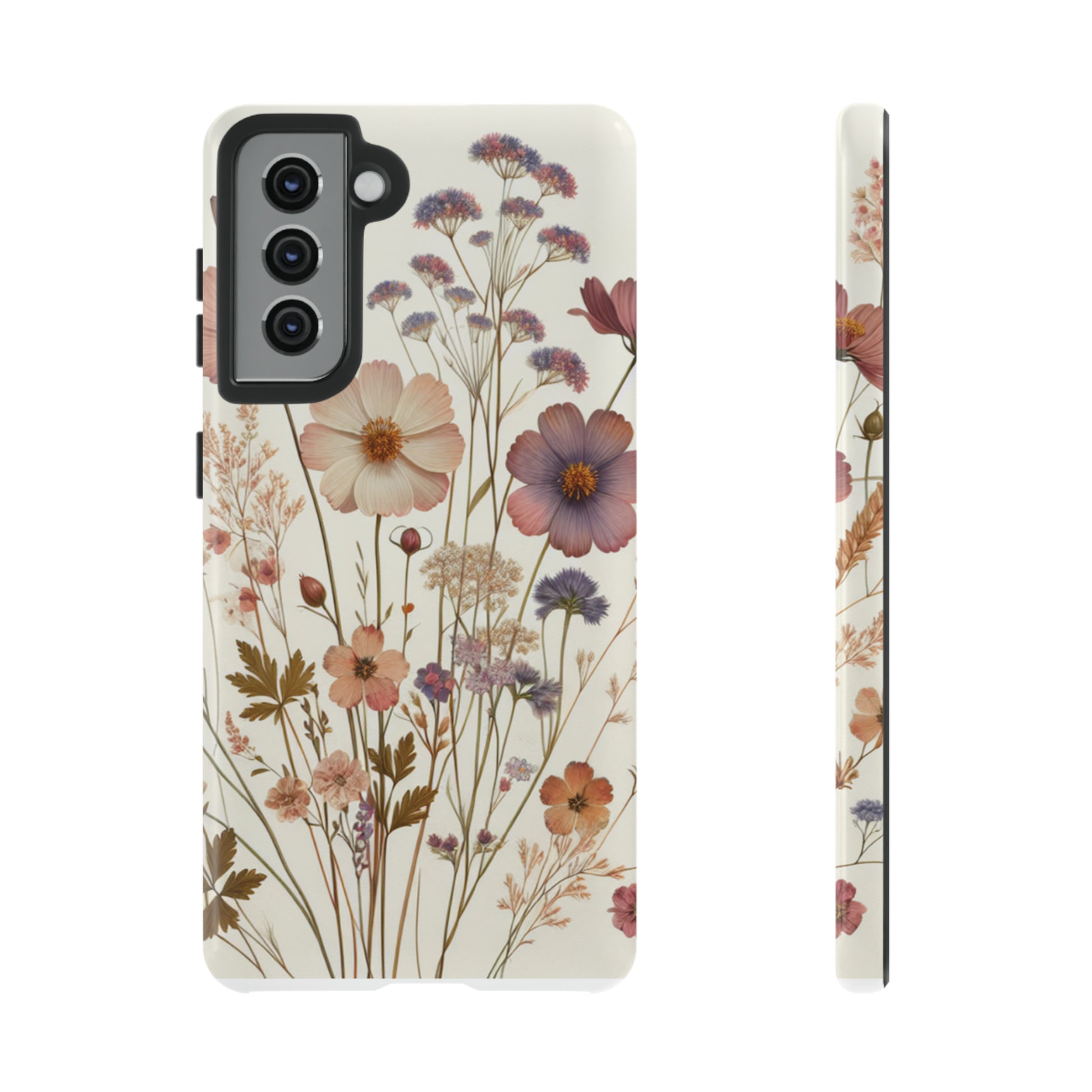 Wildflower Boho Luxury Phone Tough Case Floral Elegant Durable Stylish for Modern Devices iPhone 15, Samsung iPhone Samsung Accessory Gift for Her.