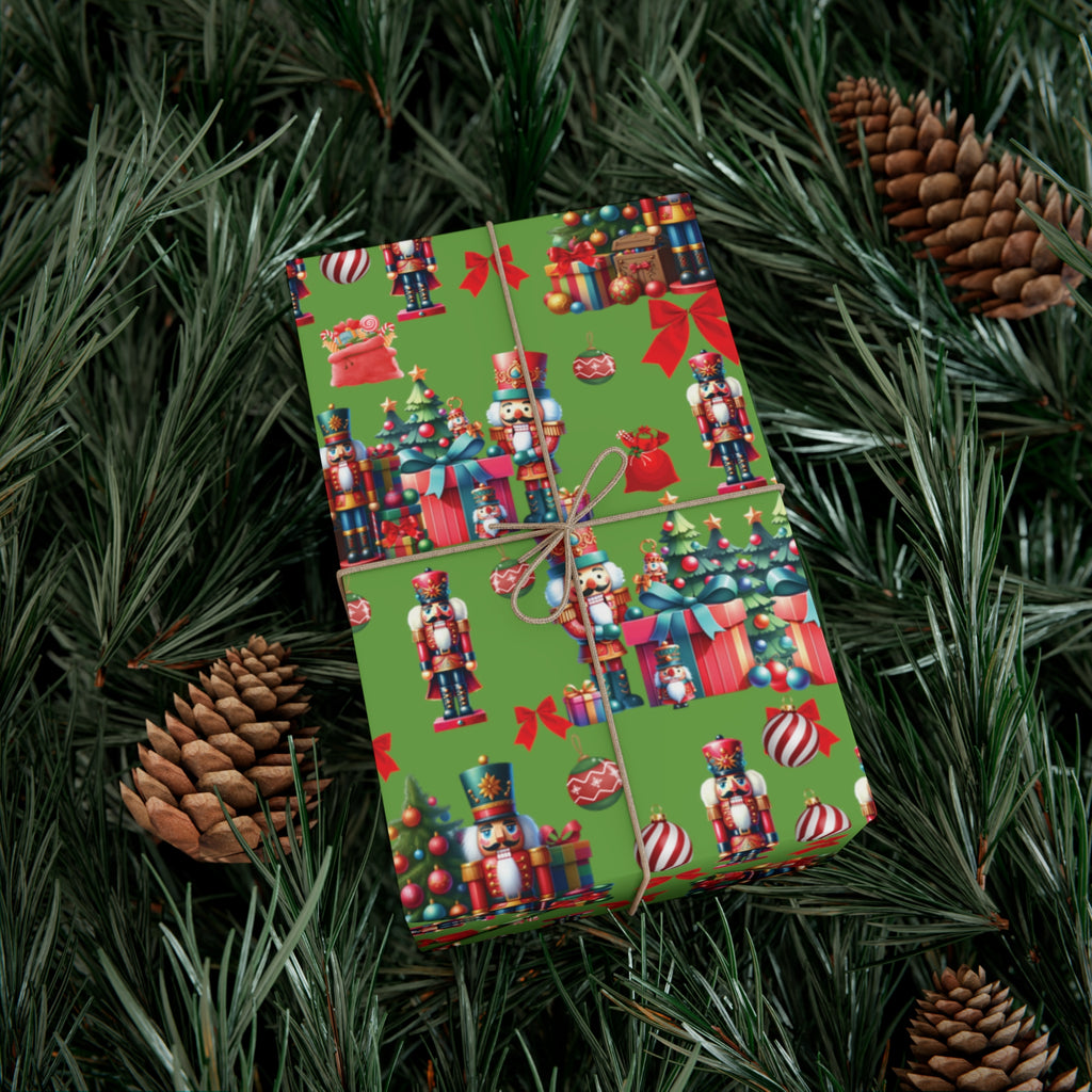 Nutcrackers Christmas Wrapping Paper | Classic Holiday Designs | Nostalgic Gift Wrap | Mid-Century Holiday Patterns | Unique Retro Christmas Decorations | Festive Retro Style Christmas - MRSBYVALLE
