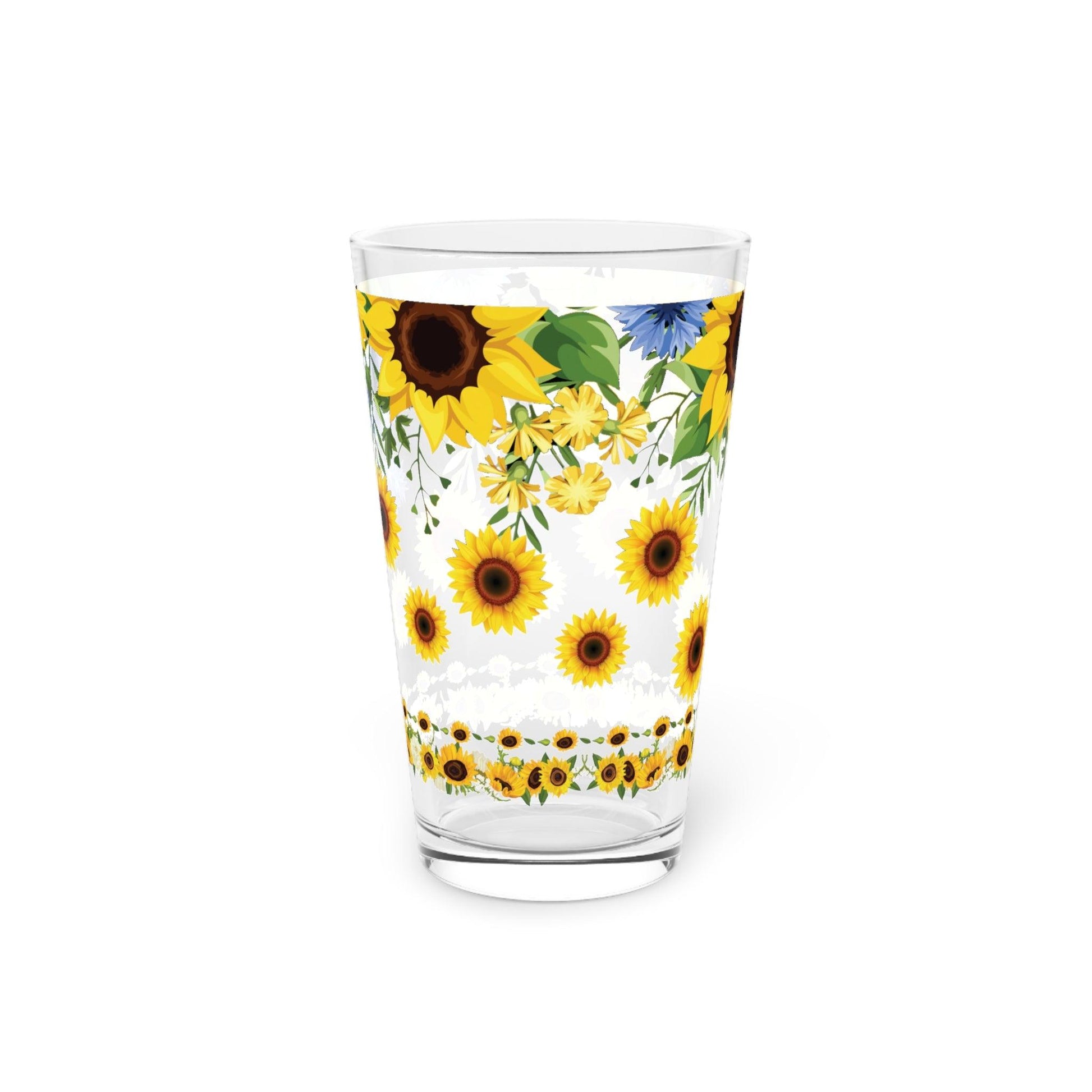 Sunflowers 16oz Pint Glass Elegant Drinkware Inspired by Classic Art | Ideal for Home Bar, Kitchen, Gifts Durable Artistic Beer Glasses Perfect Gift Item Dishwasher Party Drinkware, Cocktail, Wedding Perfect for Parties Glassware, New House Gift - MRSBYVALLE