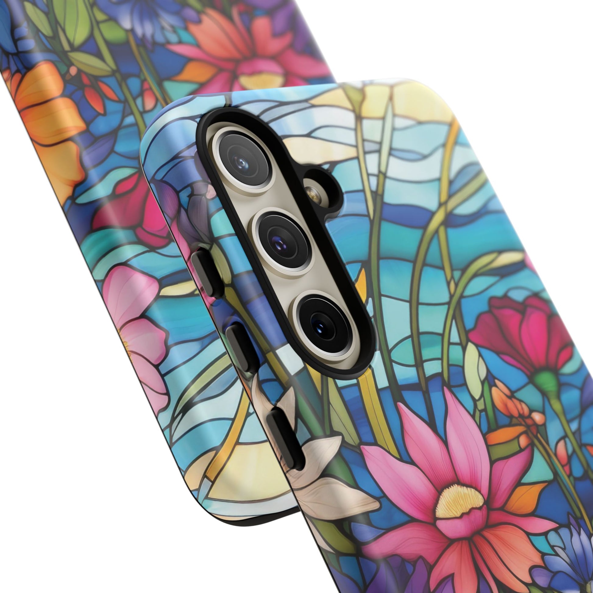 Wildflowers Stain Glass Illusion Phone Case Unique Holiday Protection for Your Device | Stylish & Durable Cover Gift for Her Phone 15, Samsung iPhone Samsung Accessory Gift for Her