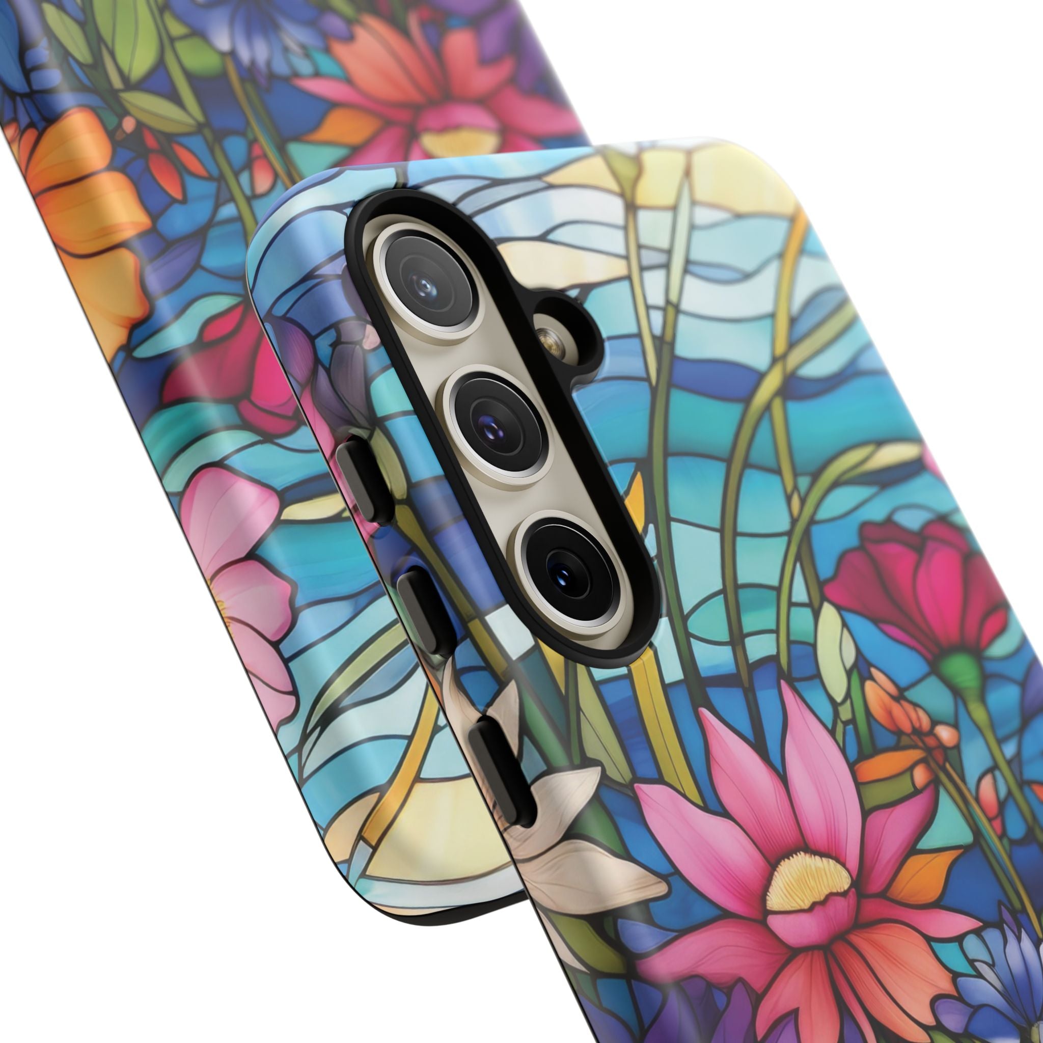 Wildflowers Stain Glass Illusion Phone Case Unique Holiday Protection for Your Device | Stylish & Durable Cover Gift for Her Phone 15, Samsung iPhone Samsung Accessory Gift for Her
