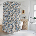 Icy Blue Floral Shower Curtain