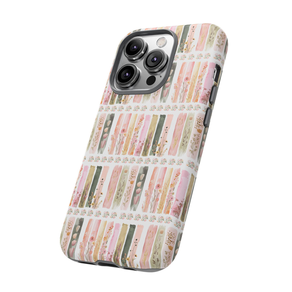 Pastel Brushstroke Floral Phone Case Soft Illusion Flower Design, Aesthetic Protective Cover, Feminine Style, Cute Gift for Her, Fits Most Models