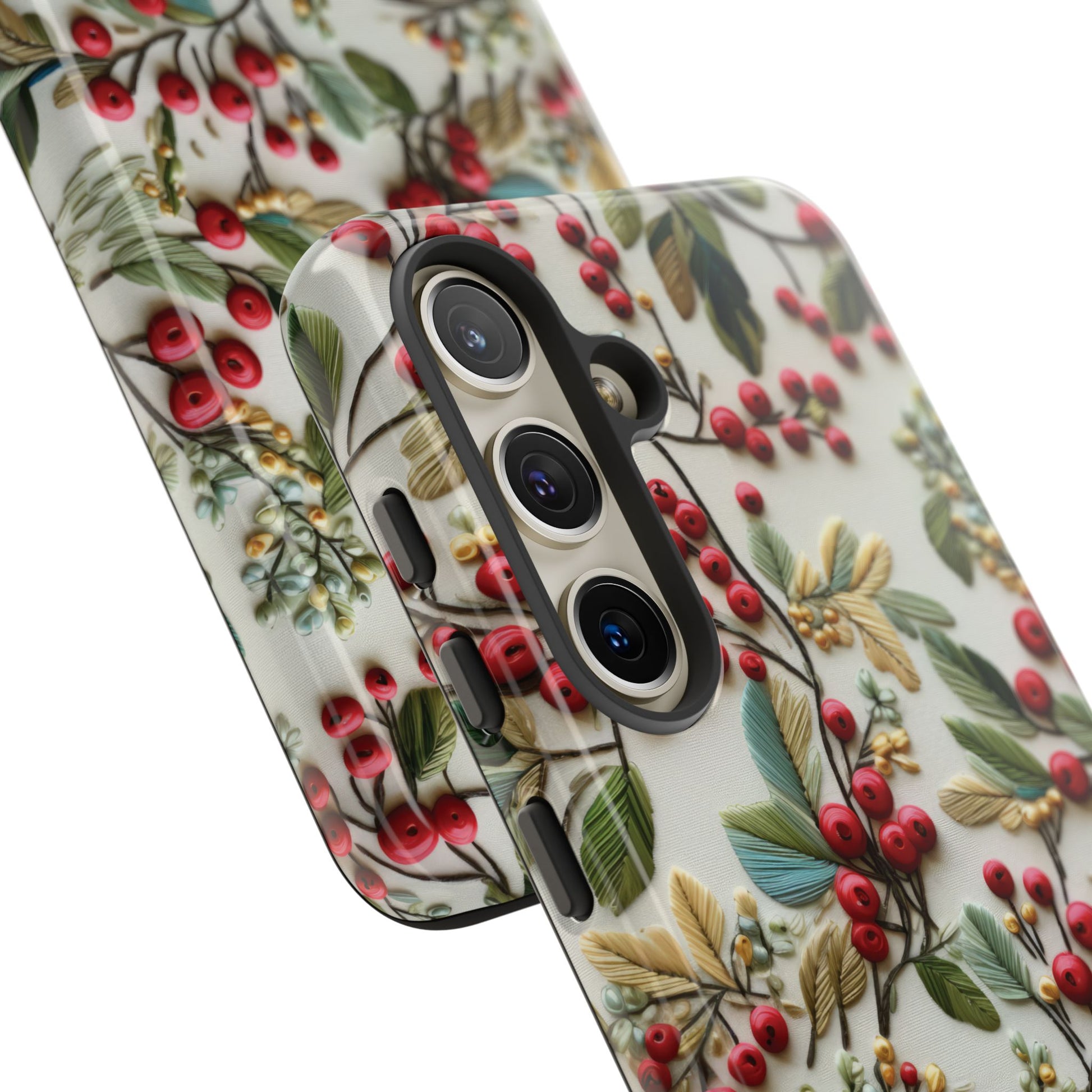 Holly Christmas Wildflowers Boho Chic Design Phone Case - Stylish, Protective Cover for All Models Gift for Mom Accessory Gift for Her