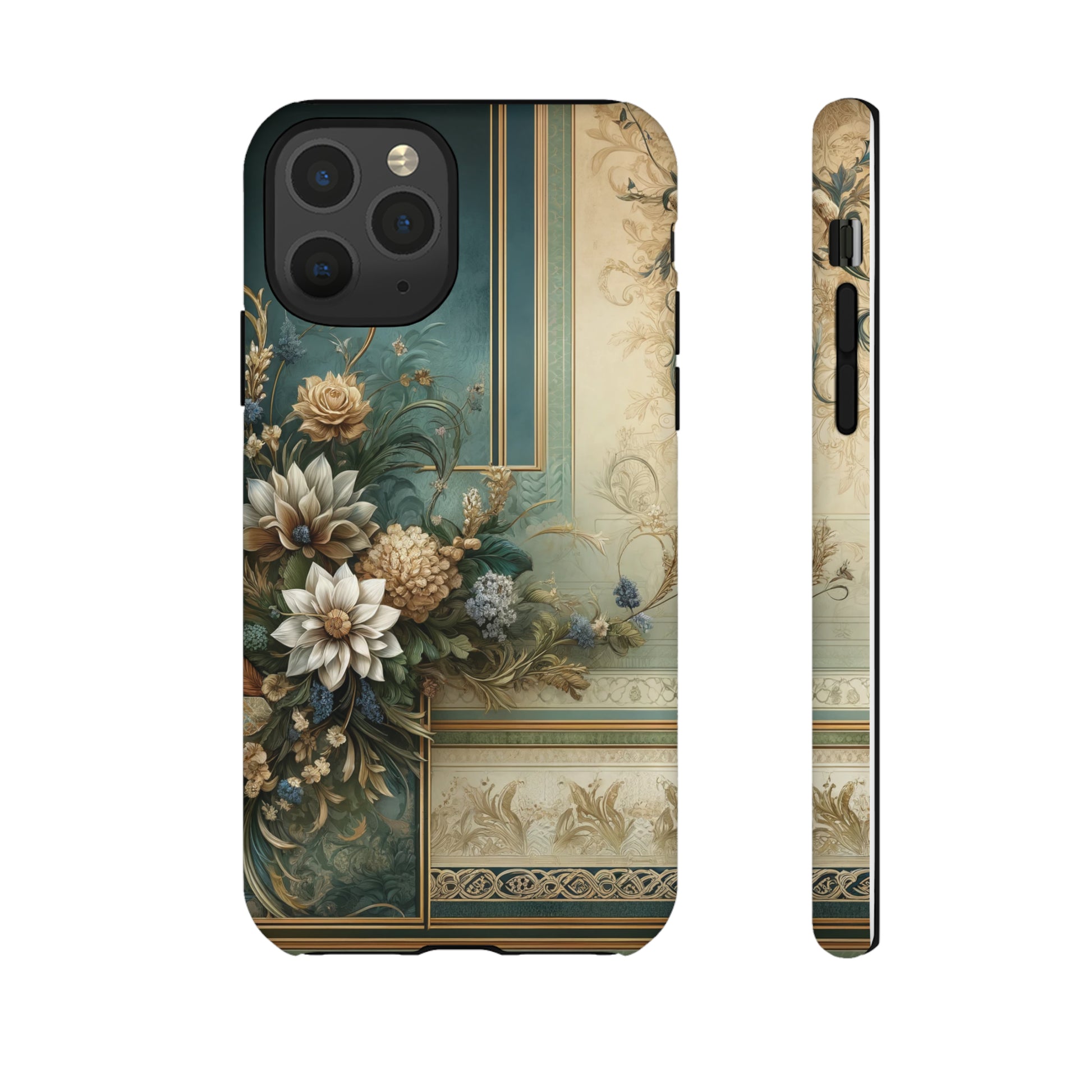 Victorian Floral Boho Luxury Phone Tough Case Floral Elegant Durable Stylish for Modern Devices iPhone 15, Samsung iPhone Samsung Accessory Gift for Her.