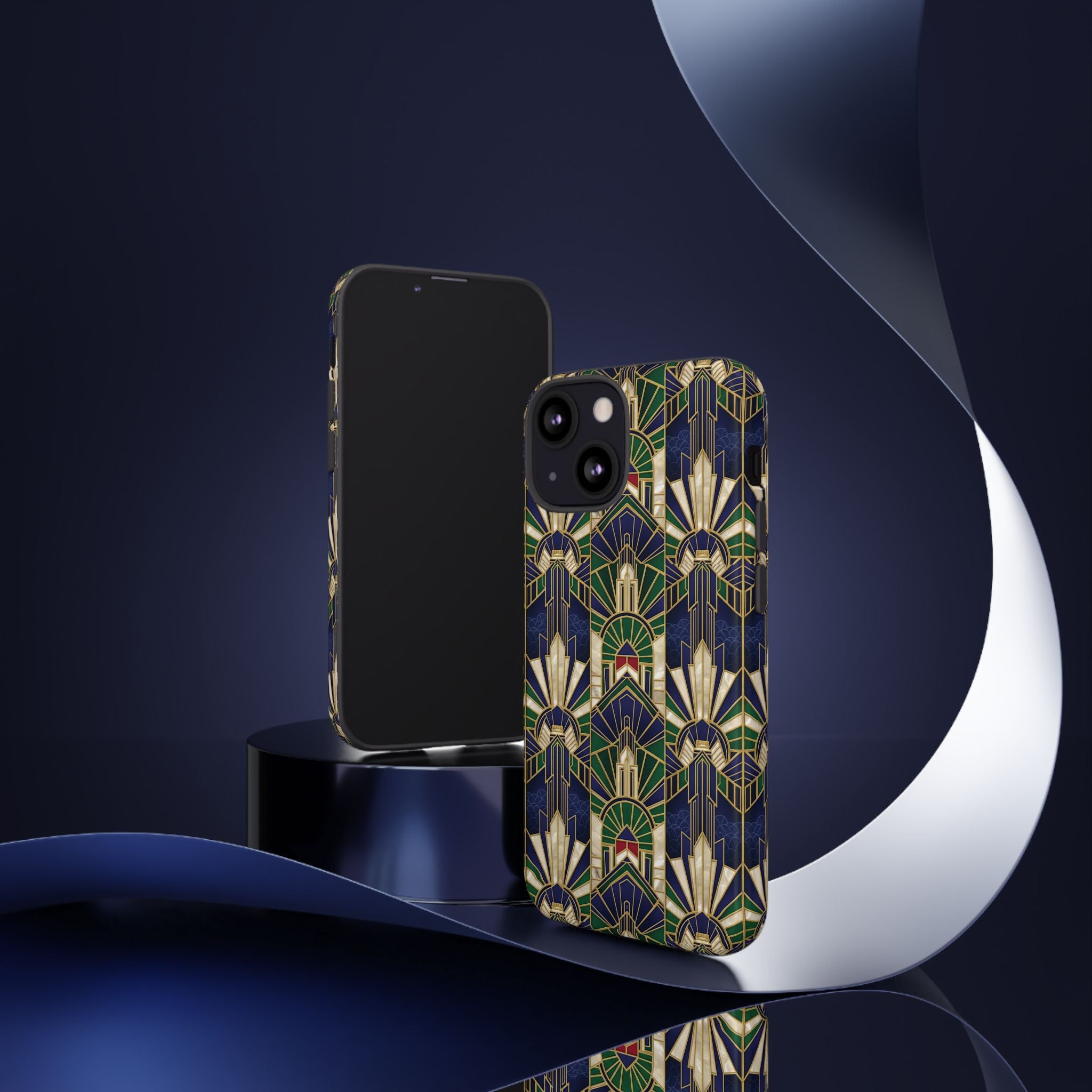 Navy & Gold Art Deco Phone Case — Imperial Art Deco Tough Case
