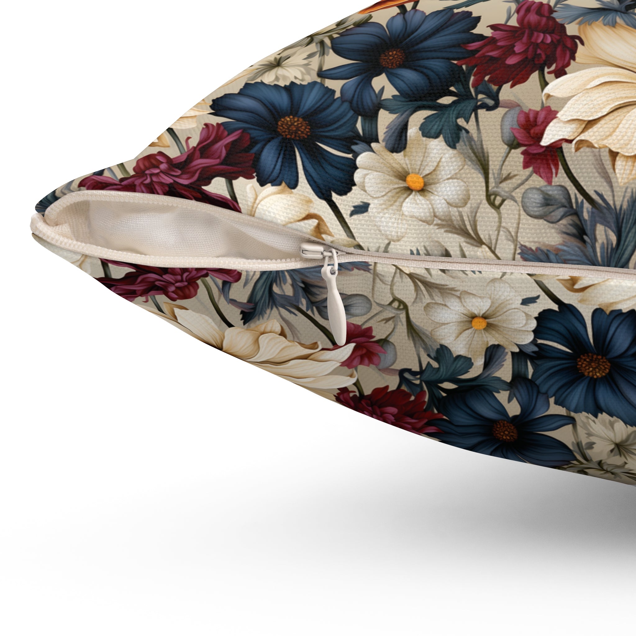 Boho Elegant Winter Floral Square Pillow Vibrant Floral Design Soft and Stylish Decorative Throw Pillow for Boho-Inspired Home Décor Bridal Shower - MRSBYVALLE