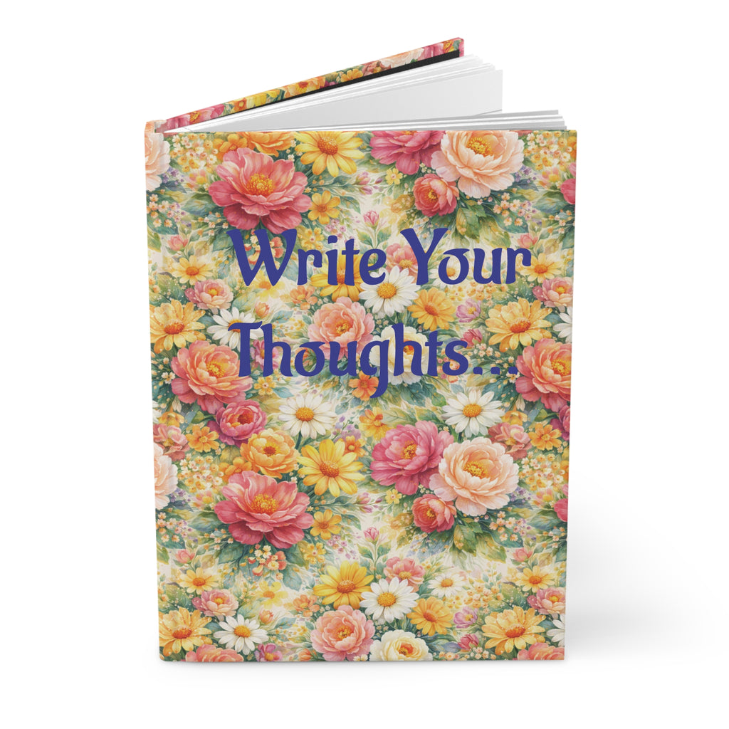 Floral Hardcover Journal — "Write Your Thoughts" Prayer Notebook