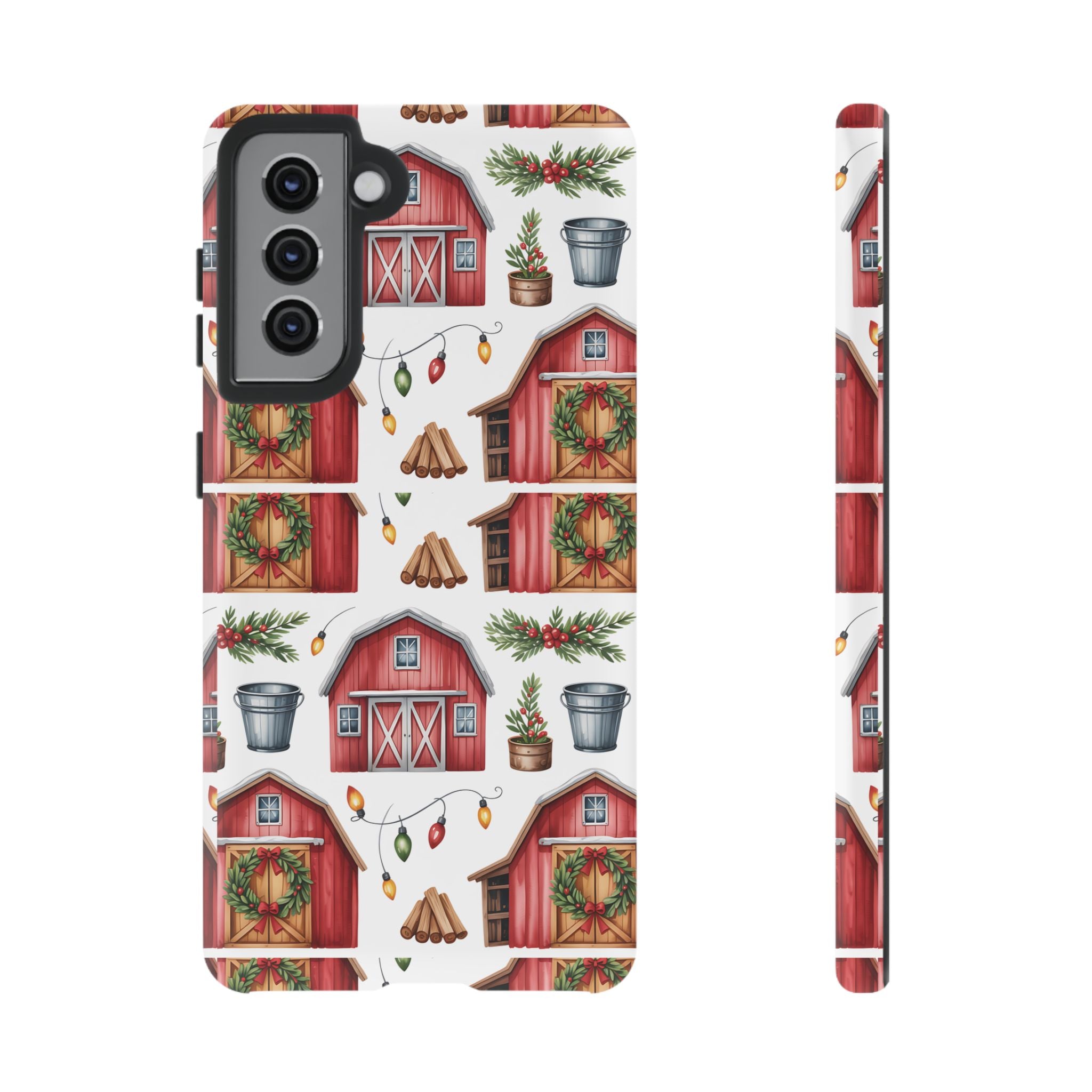 Farmhouse Christmas Design Phone Case - Stylish, Protective Cover for All Models Gift for Mom Accessory Gift for Her