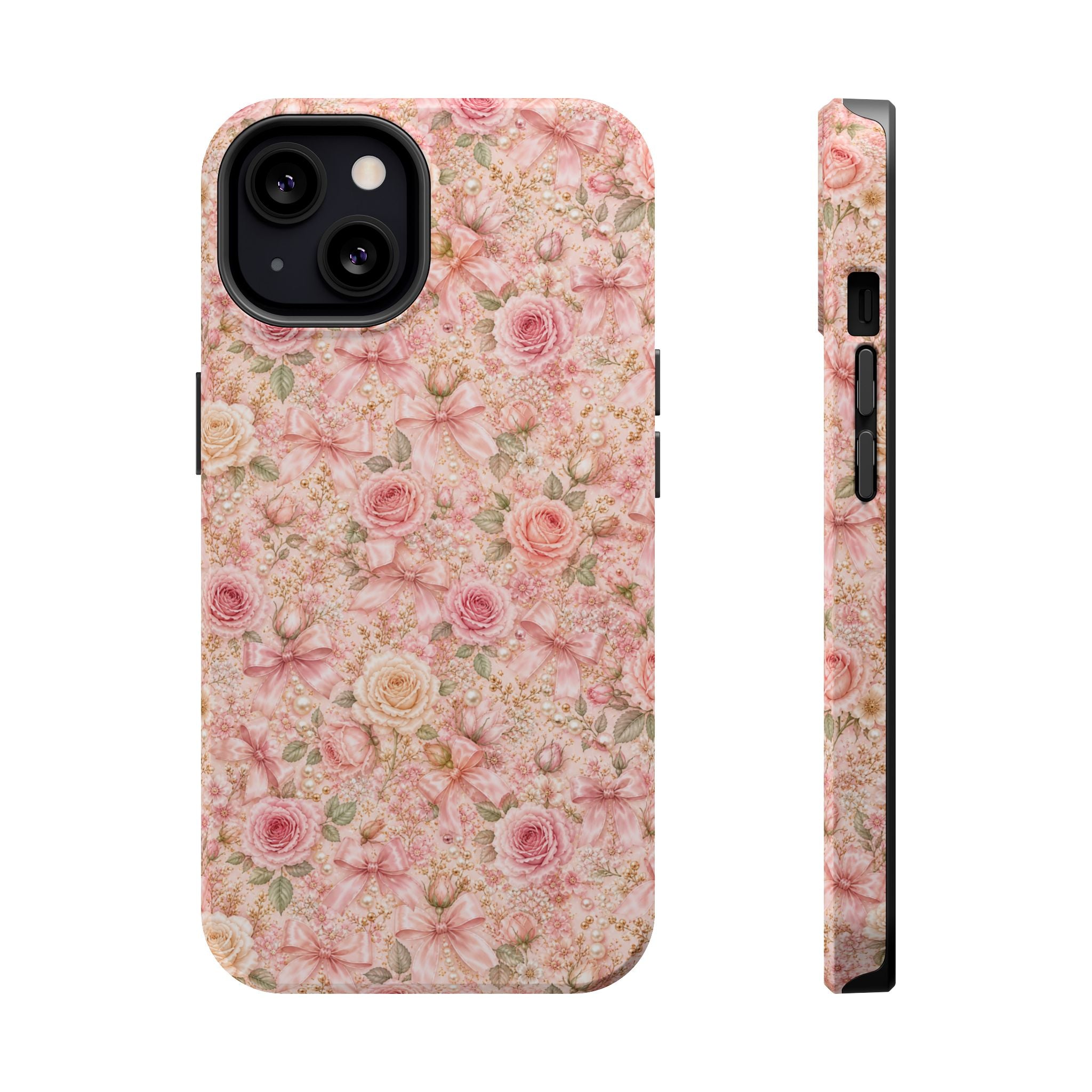 Floral Rose Pattern Magnetic Impact-Resistant Phone Case iPhone and Samsung