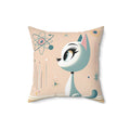 Atomic Cat Pastel 3D Floral Illusion Square Pillow   Luxurious Retro Elegant Home Living Room Decor Enhancement Decor Comfort for Bedroom or Housewarming Gift New House, Bridal Shower Gift.