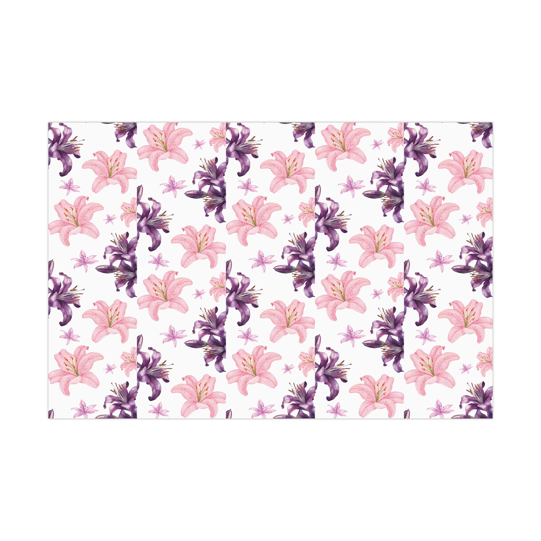 Blooming Tiger Lily Pink and white Wrapping Paper | Cozy Holiday Gift Wrap | Perfect for Christmas Presents, Wedding Celebrations, and Winter Wonderland Themes Christmas - MRSBYVALLE