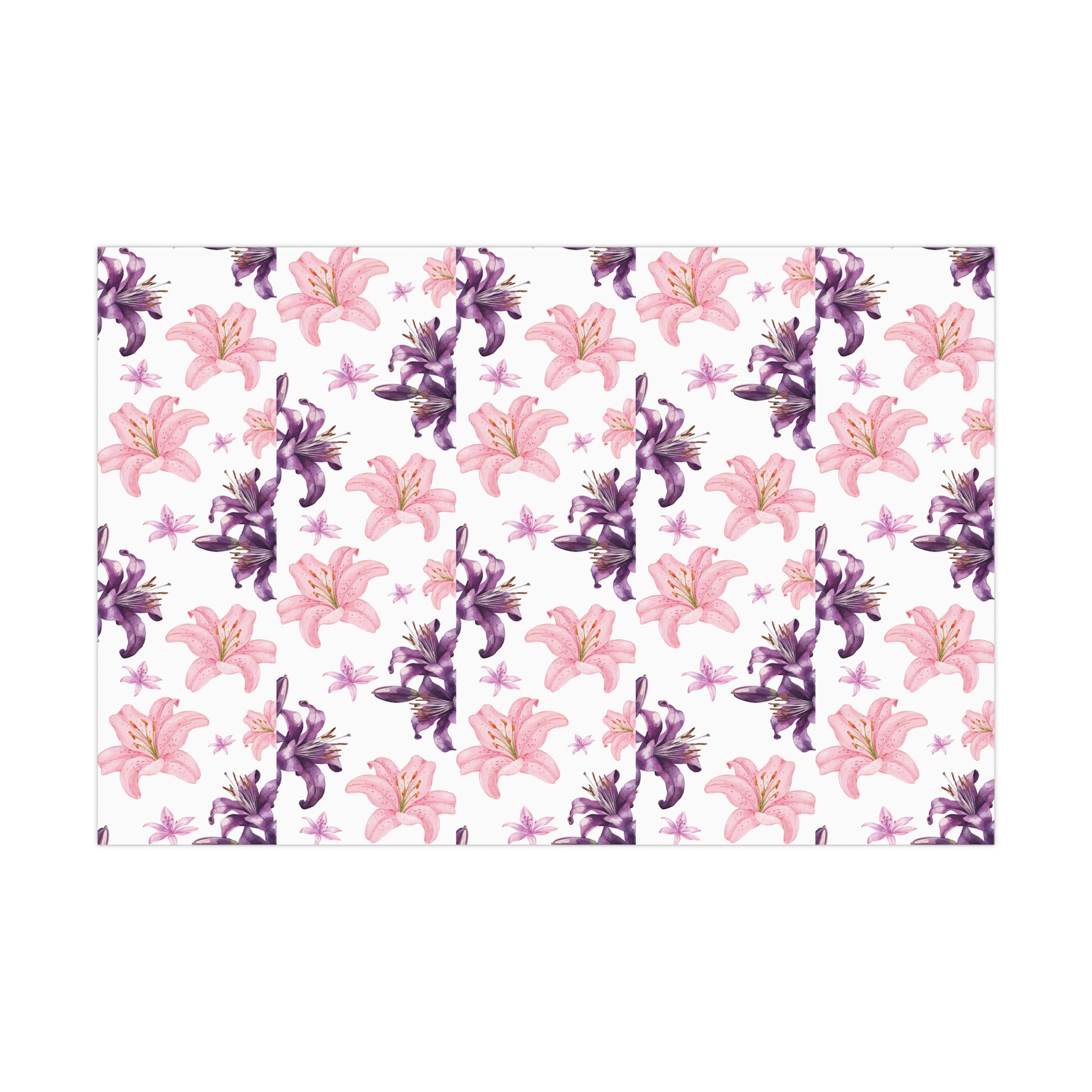 Blooming Tiger Lily Pink and white Wrapping Paper | Cozy Holiday Gift Wrap | Perfect for Christmas Presents, Wedding Celebrations, and Winter Wonderland Themes Christmas - MRSBYVALLE