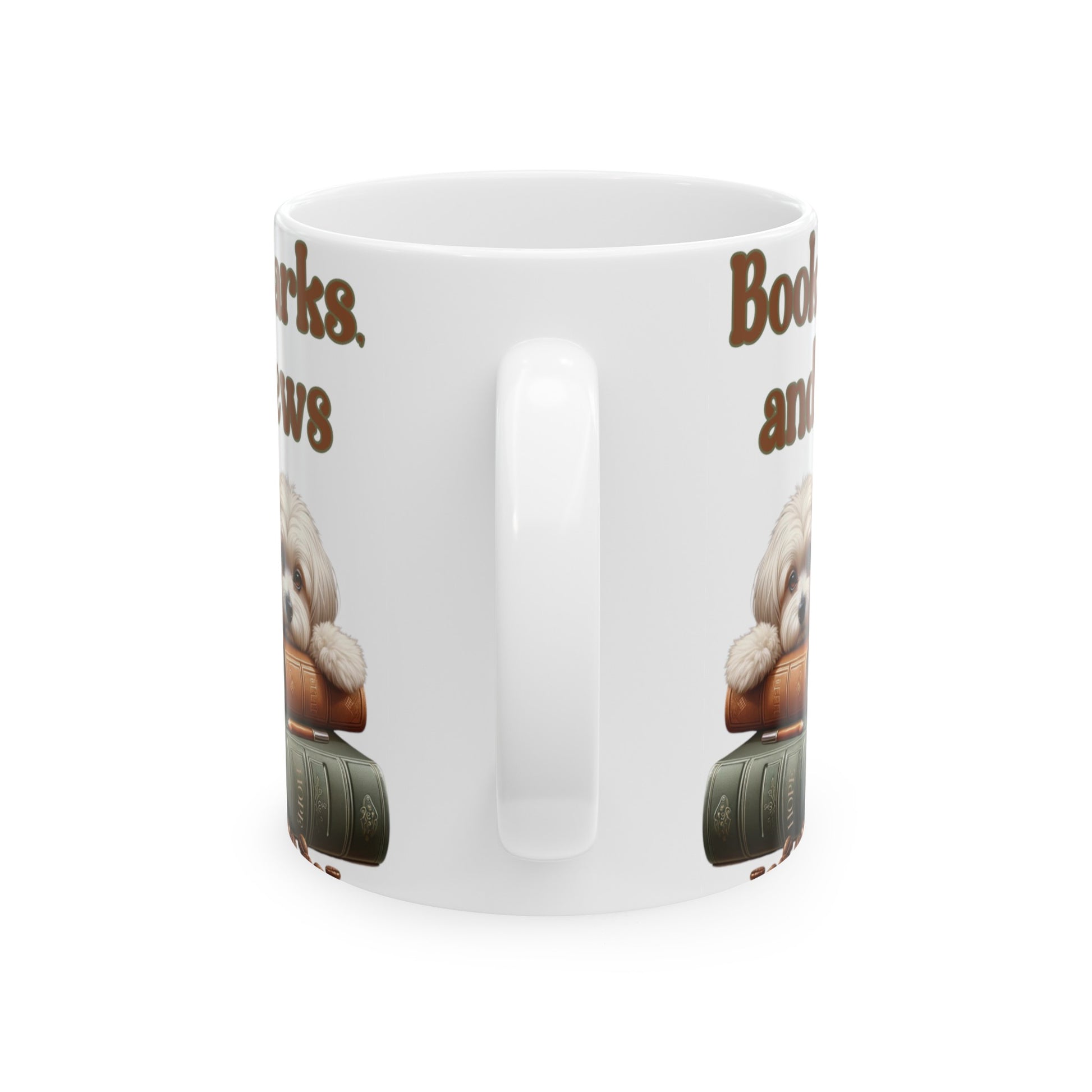 Books, Barks, and Brew Ceramic Coffee Mug Perfect for Dog Lovers and Bookworms | Available in 11 and 15 oz Cozy Coffee Moments with Canine Companions - MRSBYVALLE