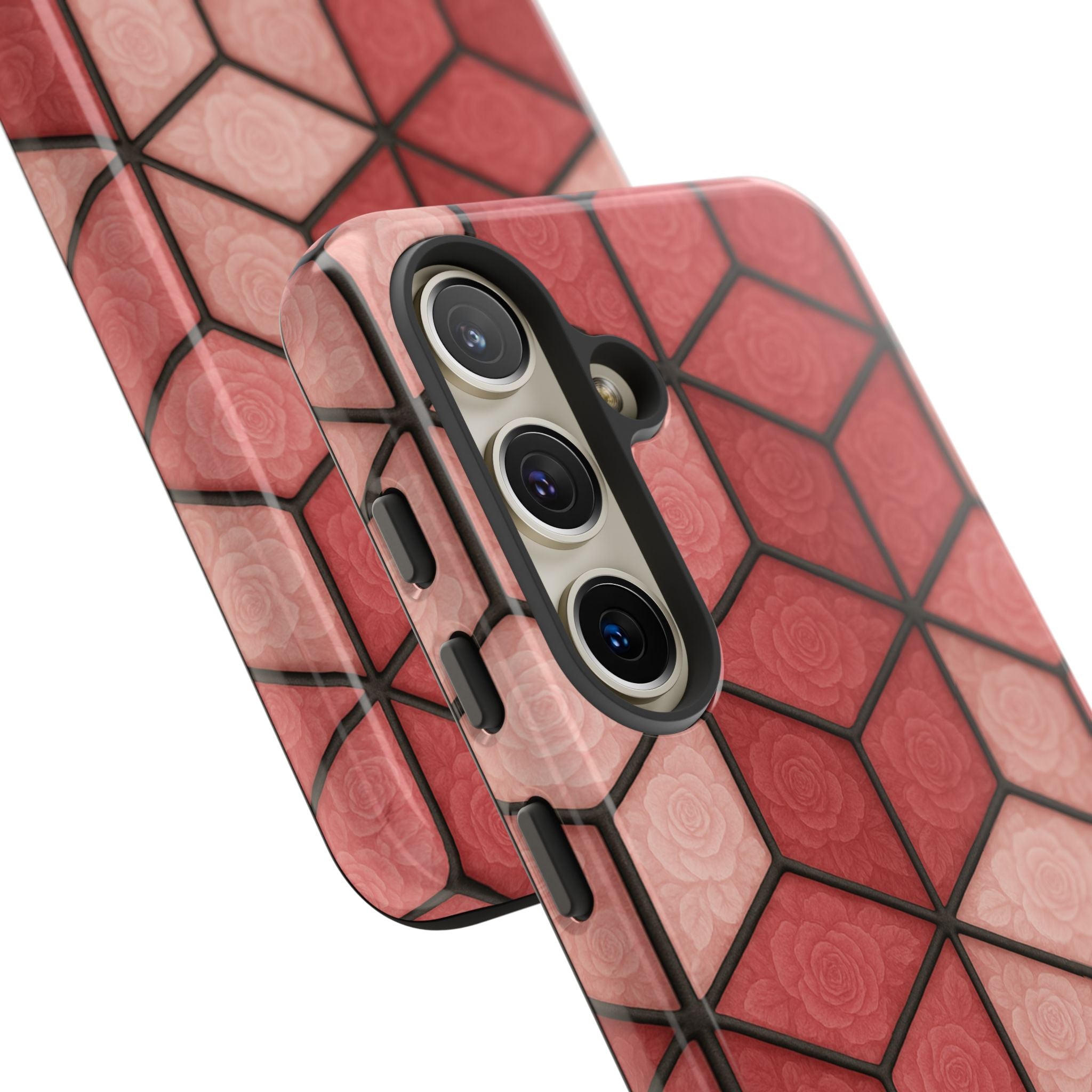 Geometric Stained Glass Illusion Phone Case Colorful Abstract Art, Aesthetic Protective Cover for iPhone, Samsung & Google, Unique Gift Idea Mom