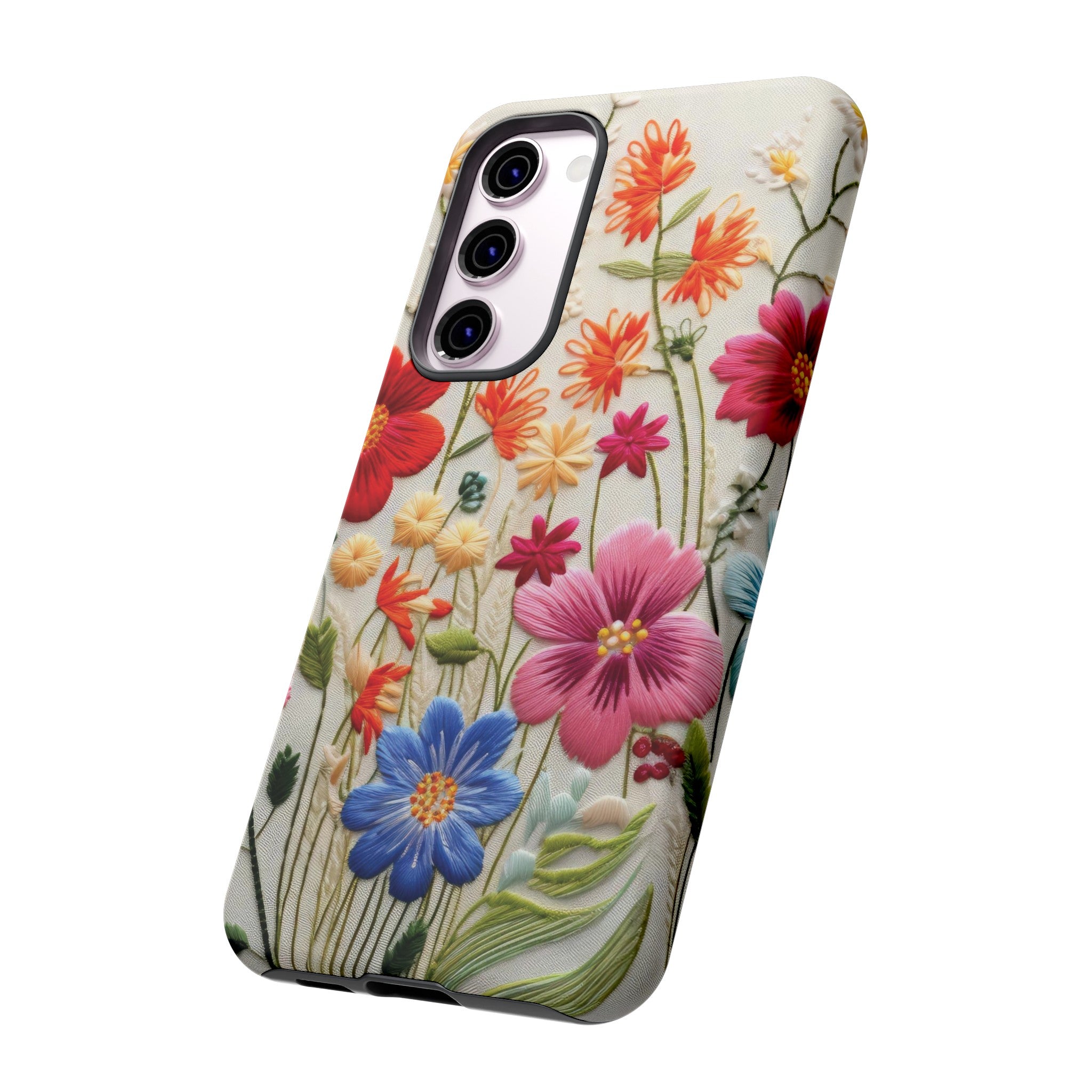 3D Floral Phone Case Elegant Faux Flower Durable for iPhone Samsung Smartphone iPhone 15, 14, 13 Samsung Gift for Mom