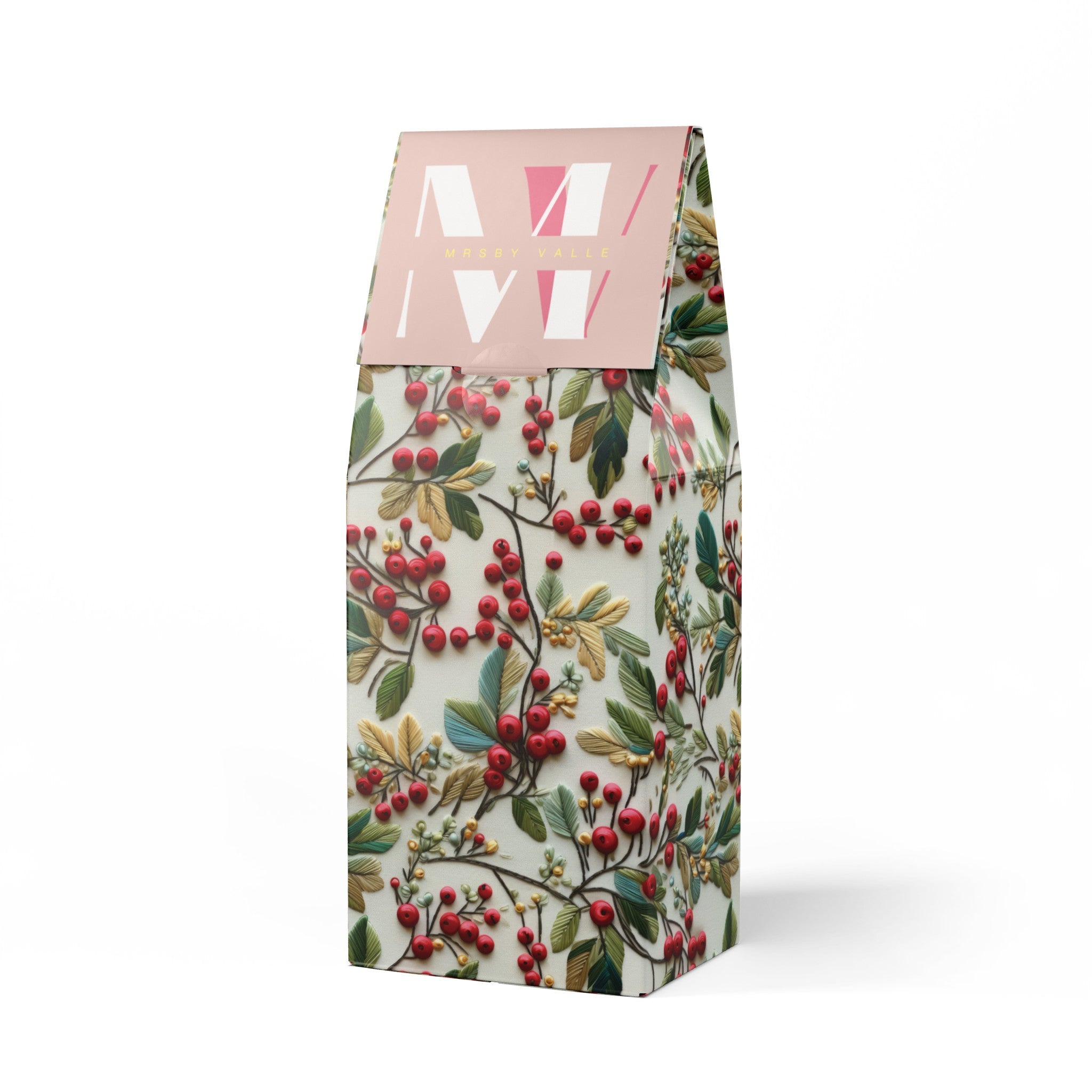 Holly Christmas Best Coffee Elegant Pastel Floral Design Medium-Dark Roast with Toasted Nut Cocoa Notes Serene Modern Cascades Blend Medium-Dark Roast Coffee Fun Design | Gift for Mom - MRSBYVALLE