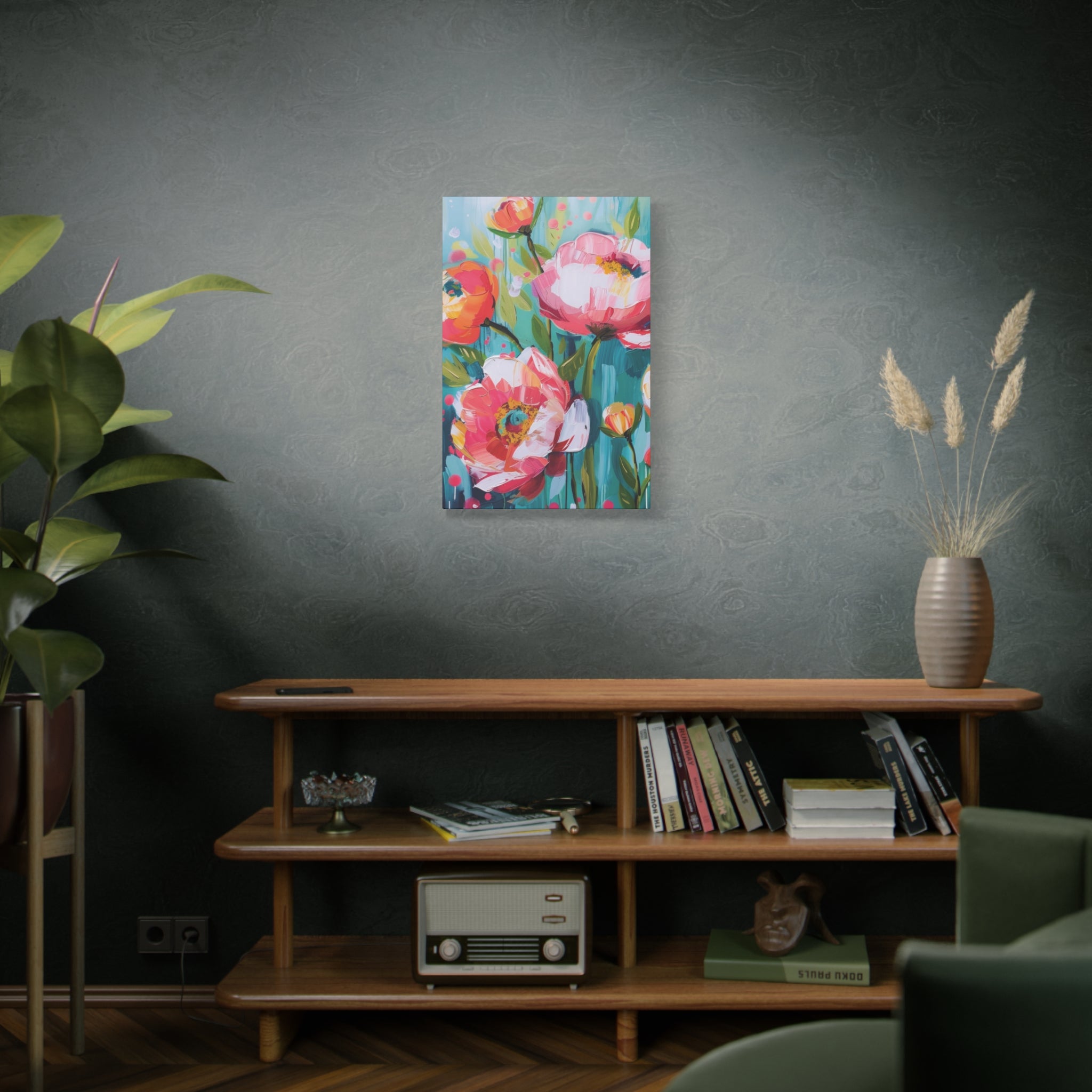 Unique Boho Floral Wall Art Matte Canvas Stretched, Vibrant Botanical Design, Perfect for Living Room, Bedroom, or Office Decor, Adds a Stylish Touch to Any Space - MRSBYVALLE