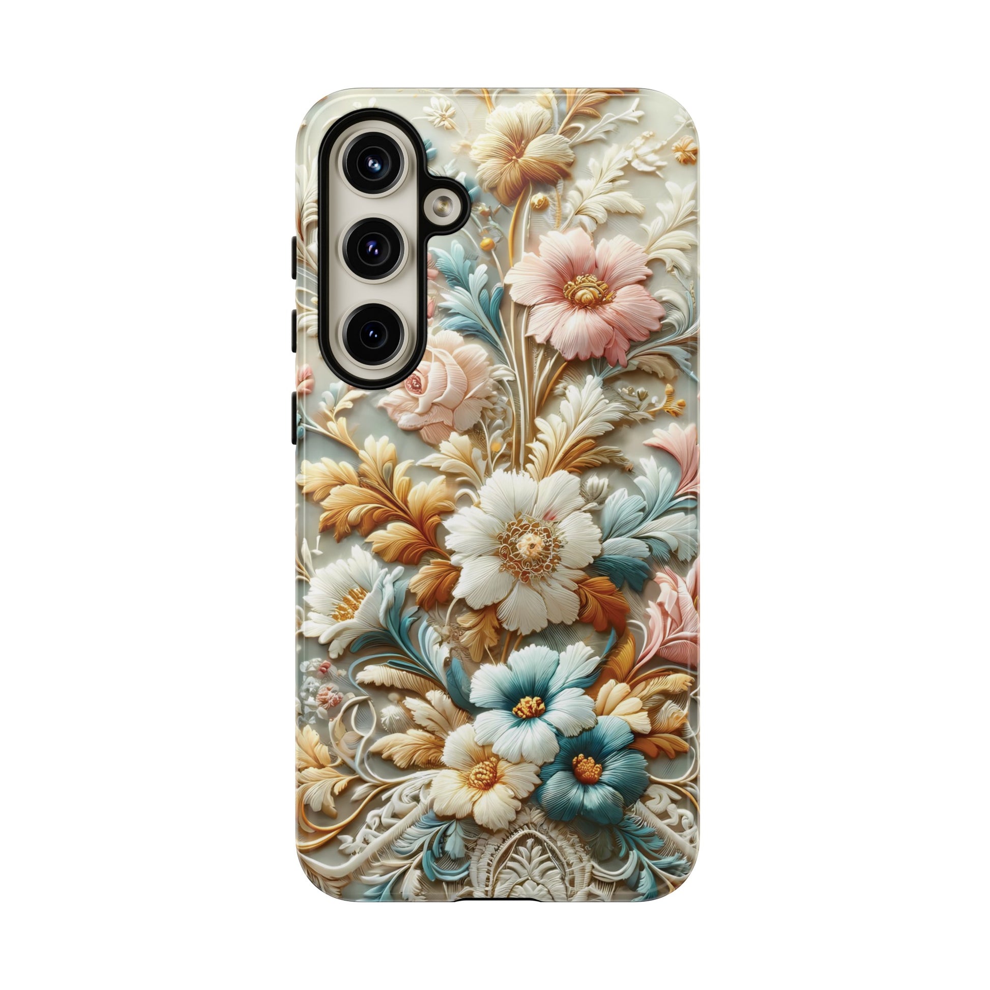 3D Elegant Faux Flowers Phone Case Stylish & Durable for iPhone Samsung Gift iPhone 15, 14, 13 Samsung Pixel Gift for Mom Accessory Gift for Her