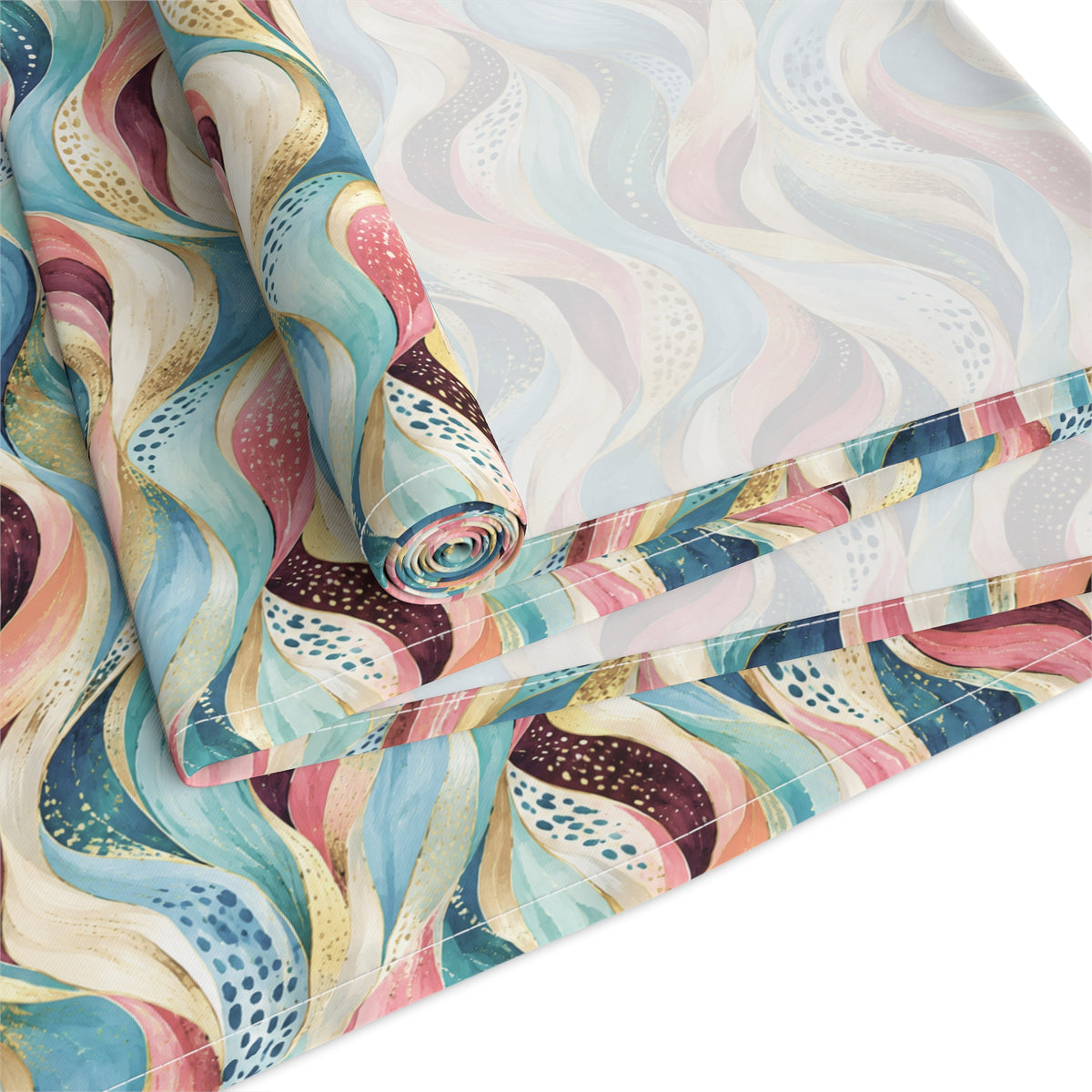 Retro Pastel Wave Table Runner