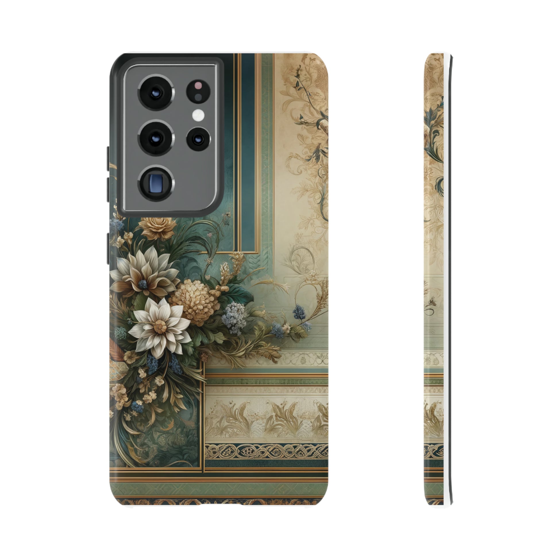 Victorian Floral Boho Luxury Phone Tough Case Floral Elegant Durable Stylish for Modern Devices iPhone 15, Samsung iPhone Samsung Accessory Gift for Her.