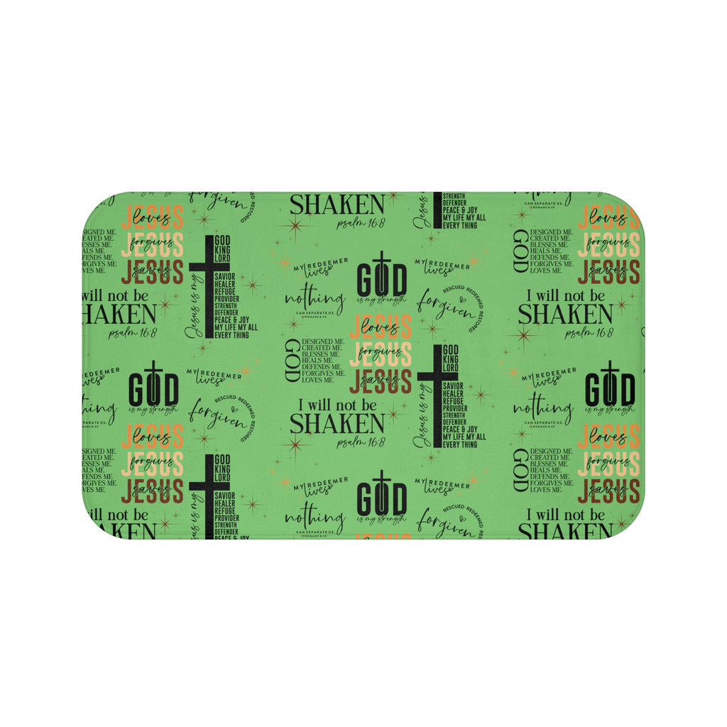 Tapis de bain chrétien avec citations de Jésus et versets bibliques – Antidérapant, absorbant, lavable en machine, mousse à mémoire de forme douce, décoration de foi pour salles de bain à domicile Confort à la maison