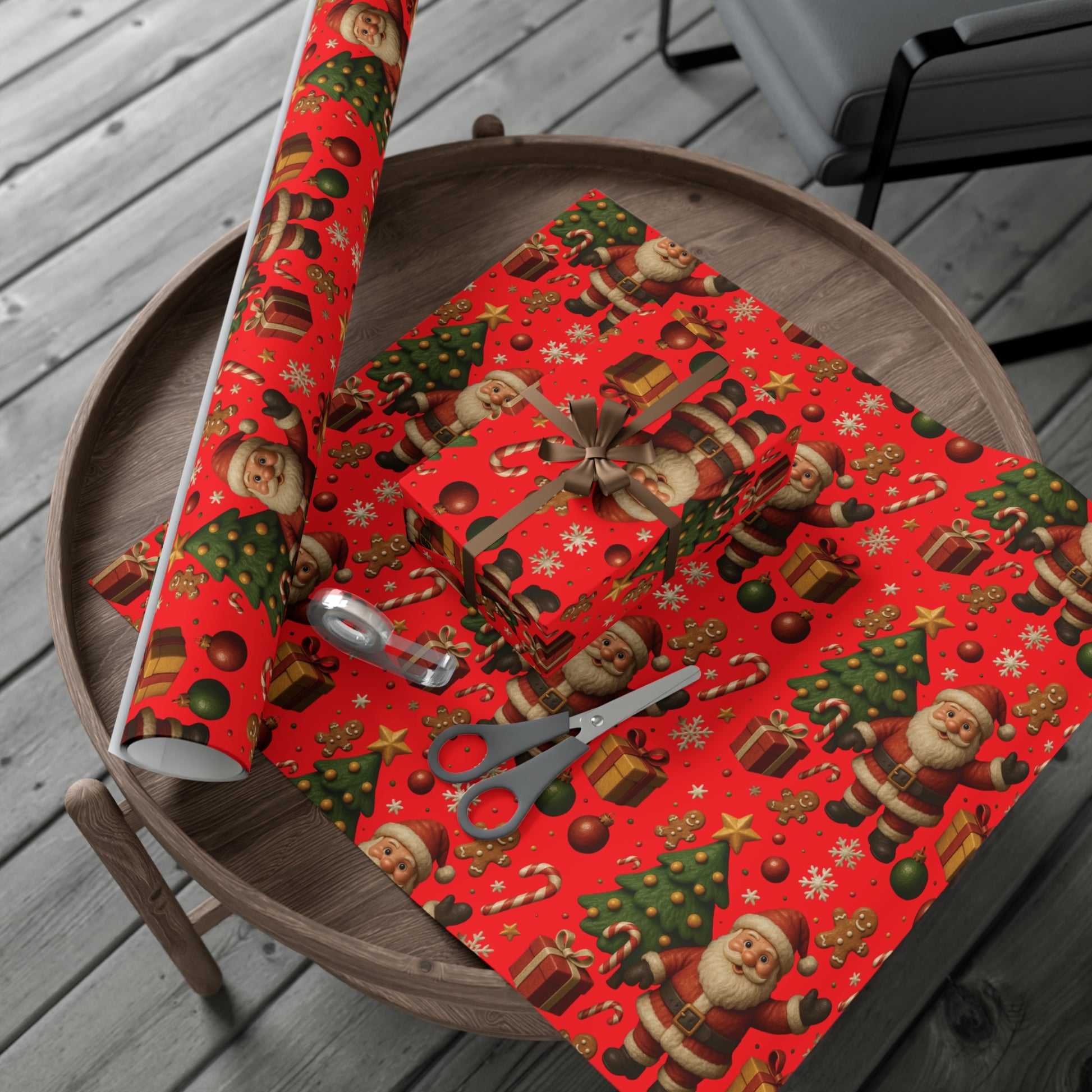 Red Christmas Wrapping Paper Premium Festive Gift Wrap Roll, Classic Holiday Design, Great for Presents, Durable, Vibrant, and Perfect for Seasonal Gifting