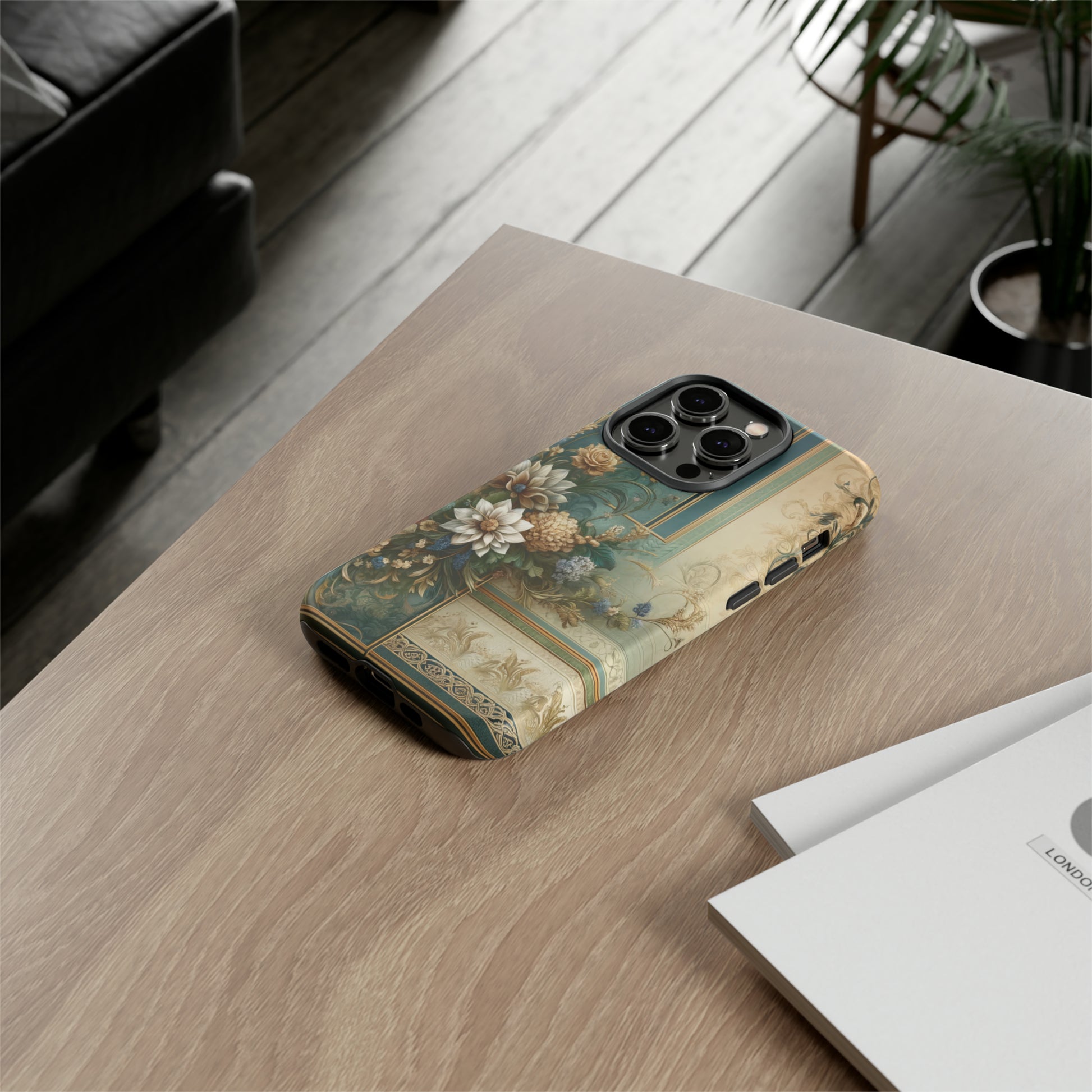Victorian Floral Boho Luxury Phone Tough Case Floral Elegant Durable Stylish for Modern Devices iPhone 15, Samsung iPhone Samsung Accessory Gift for Her.