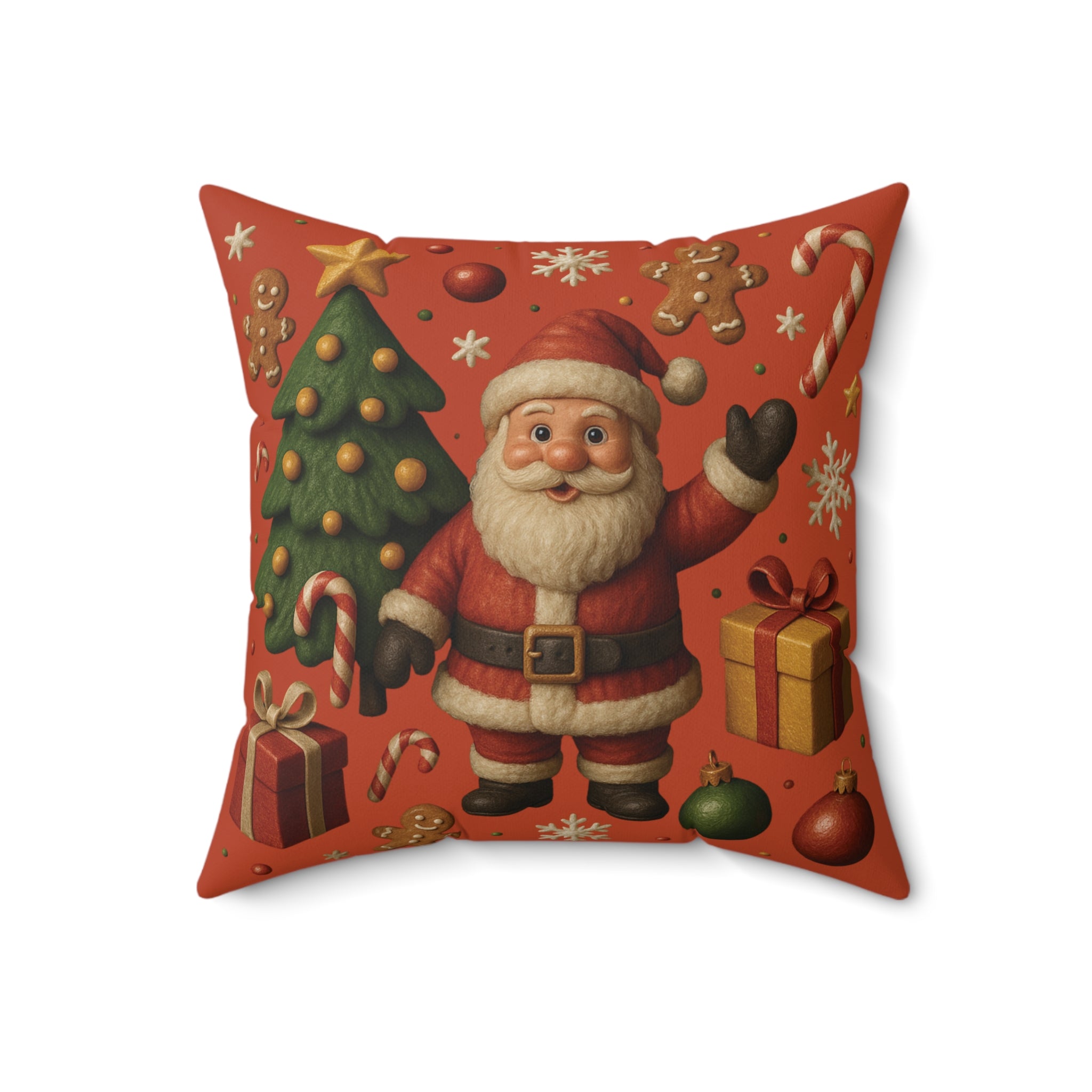 Christmas Square Pillow Festive Holiday Throw Cushion, Cozy Seasonal Decor for Couch, Bed, or Chair, Available in 16x16, 18x18, and 20x20 SizesReading Nook