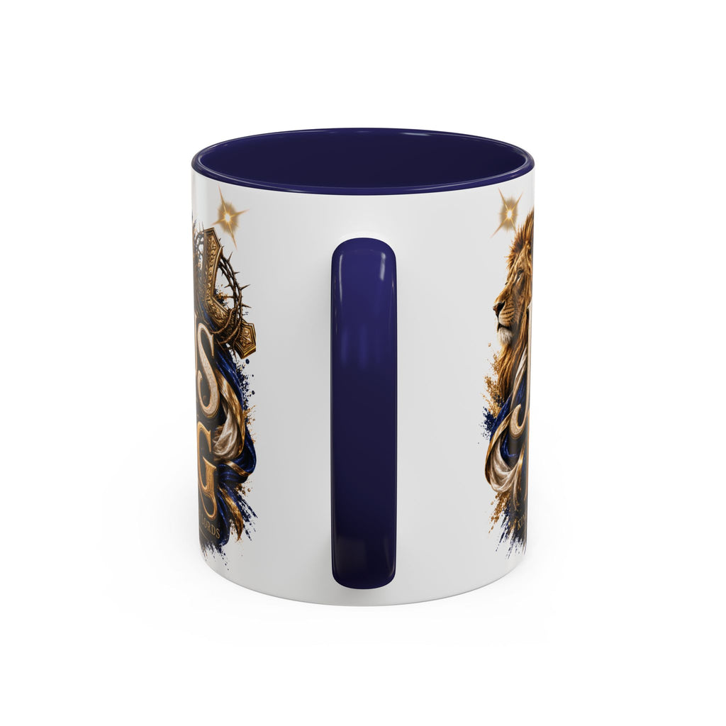 Jesus Is King Coffee Mug Christian Faith Accent Mug (11/15oz) Gift for Dad Mom