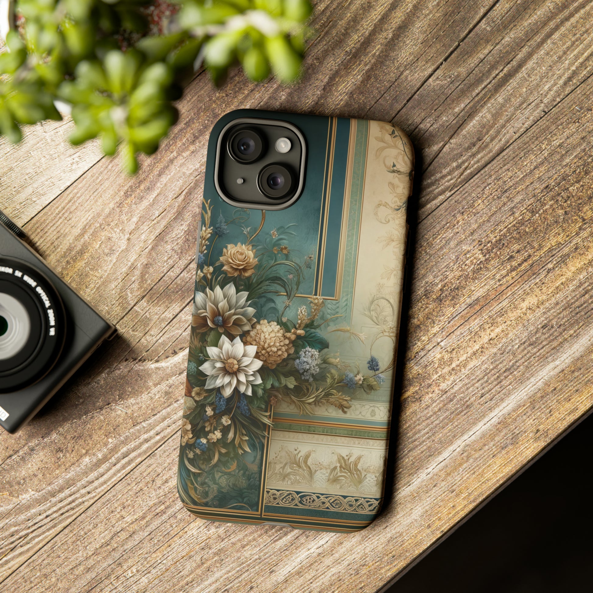 Victorian Floral Boho Luxury Phone Tough Case Floral Elegant Durable Stylish for Modern Devices iPhone 15, Samsung iPhone Samsung Accessory Gift for Her.