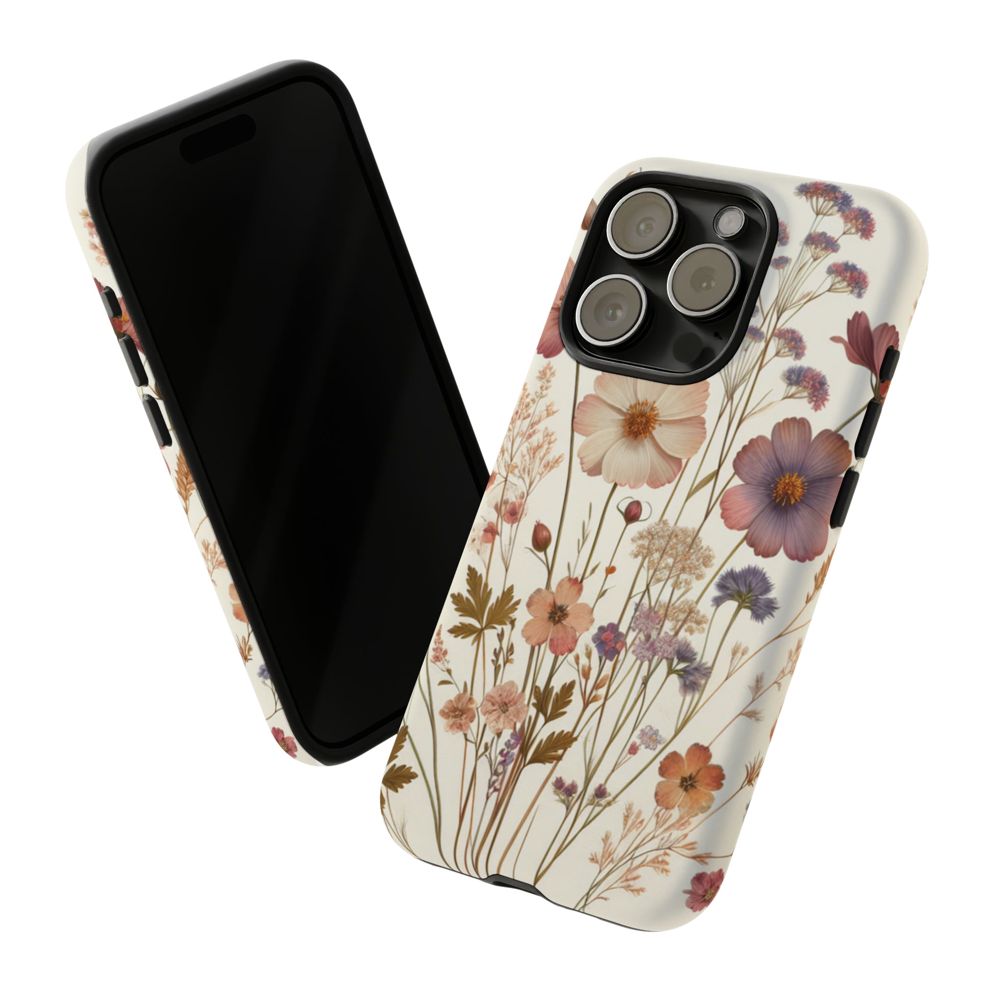 Wildflower Boho Luxury Phone Tough Case Floral Elegant Durable Stylish for Modern Devices iPhone 15, Samsung iPhone Samsung Accessory Gift for Her.