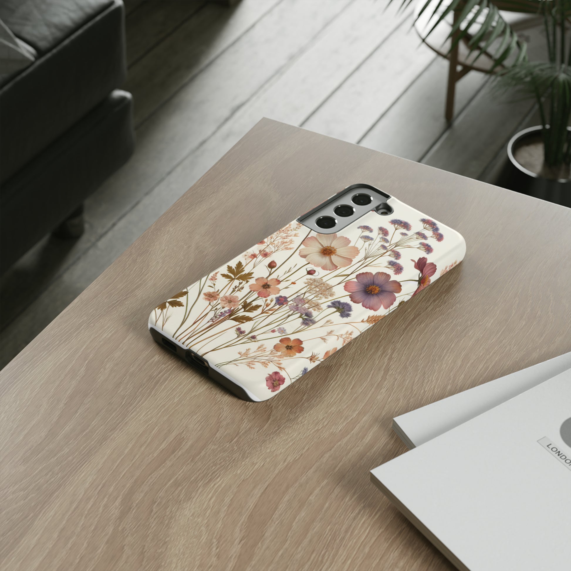 Wildflower Boho Luxury Phone Tough Case Floral Elegant Durable Stylish for Modern Devices iPhone 15, Samsung iPhone Samsung Accessory Gift for Her.