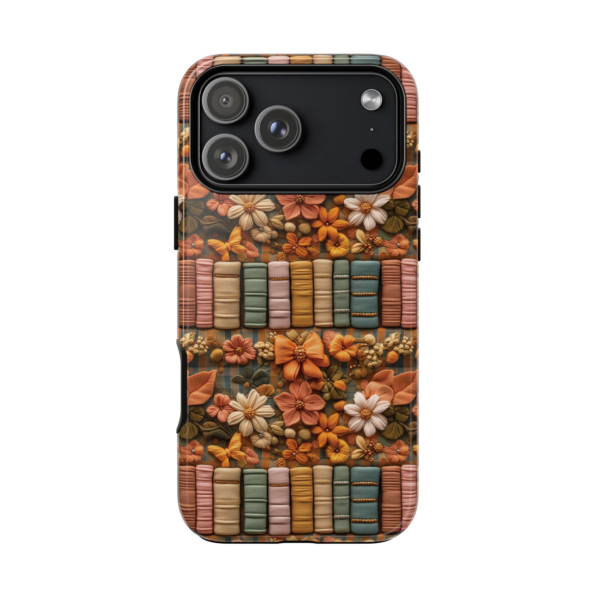 3D Illusion Boho Floral and Books Phone Case Gift for Her Phone 15, Samsung iPhone Samsung Gift for Her Case iPhone 15, Samsung iPhone Samsung Accessory Gift for Her
