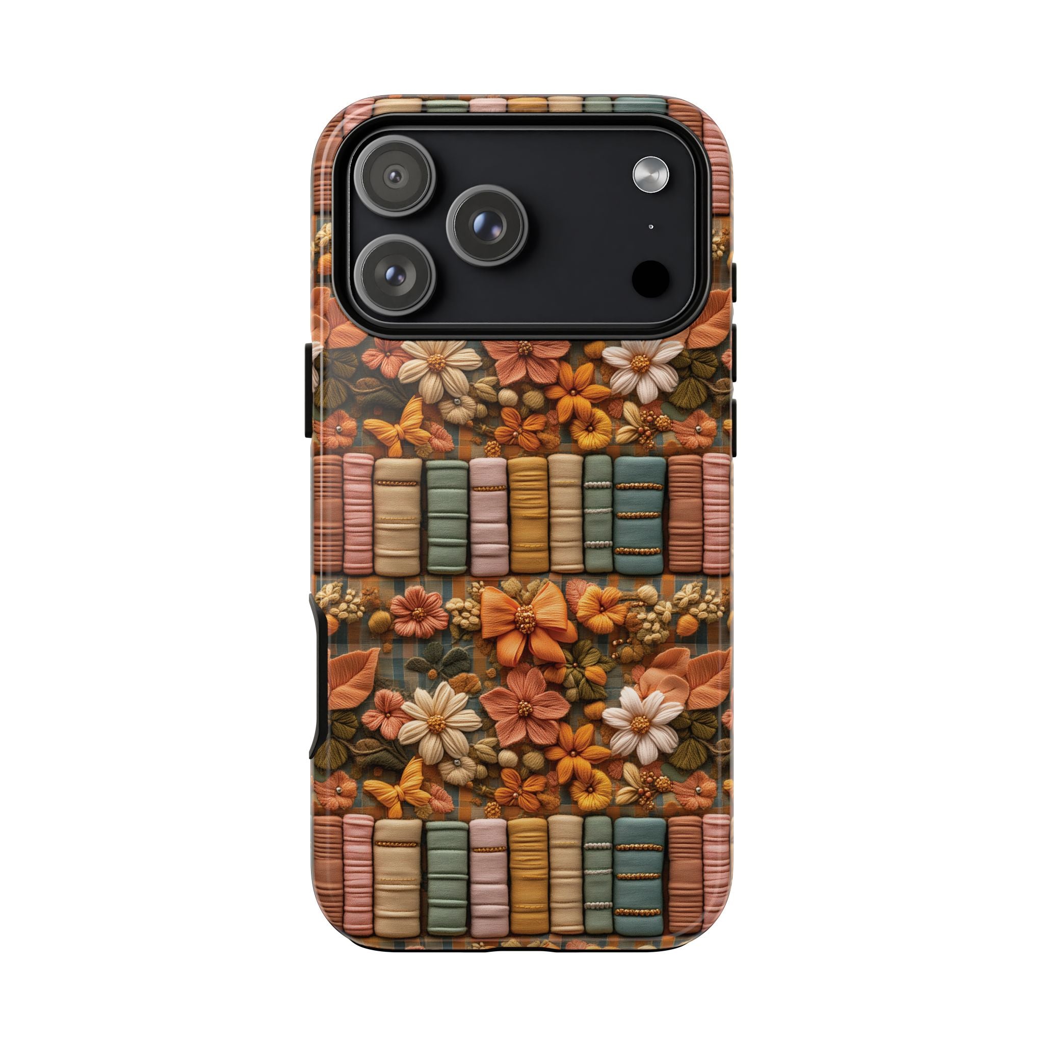 3D Illusion Boho Floral and Books Phone Case Gift for Her Phone 15, Samsung iPhone Samsung Gift for Her Case iPhone 15, Samsung iPhone Samsung Accessory Gift for Her