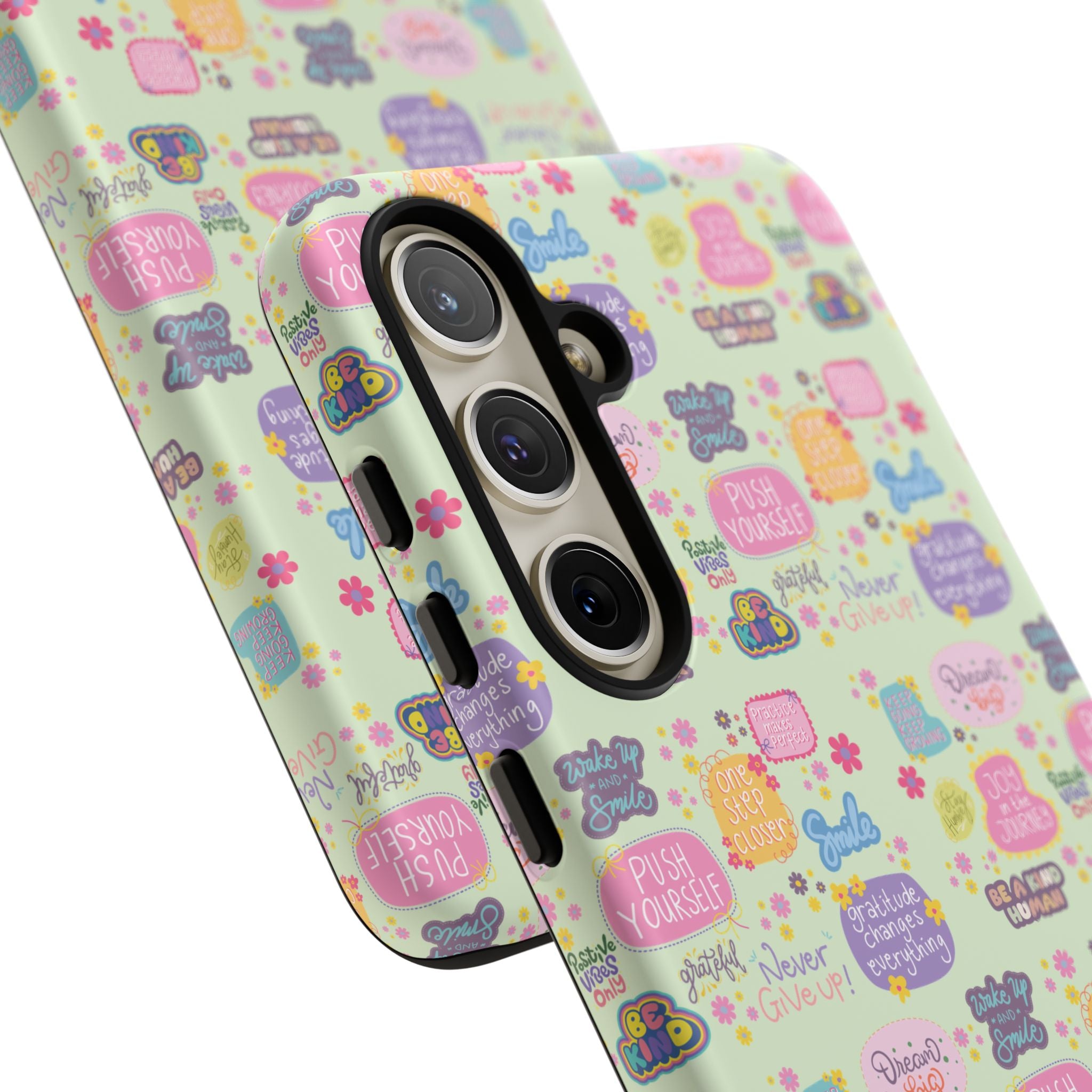 Good Vibes Only Protective Phone Case  Shockproof Slim Aesthetic Motivational Quote Cover, Positive Affirmation Gift for Mom, Teens & Besties | iPhone & Galaxy