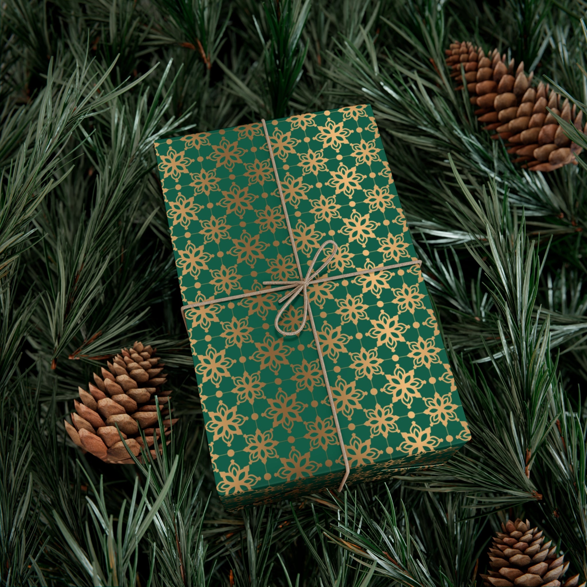 Elegant Luxuries Emerald Green Wrapping Paper with Gold Accents Perfect for Christmas Gifts, Weddings, & Special Occasions – Premium Quality Gift Wrap for Luxurious Presentation - MRSBYVALLE