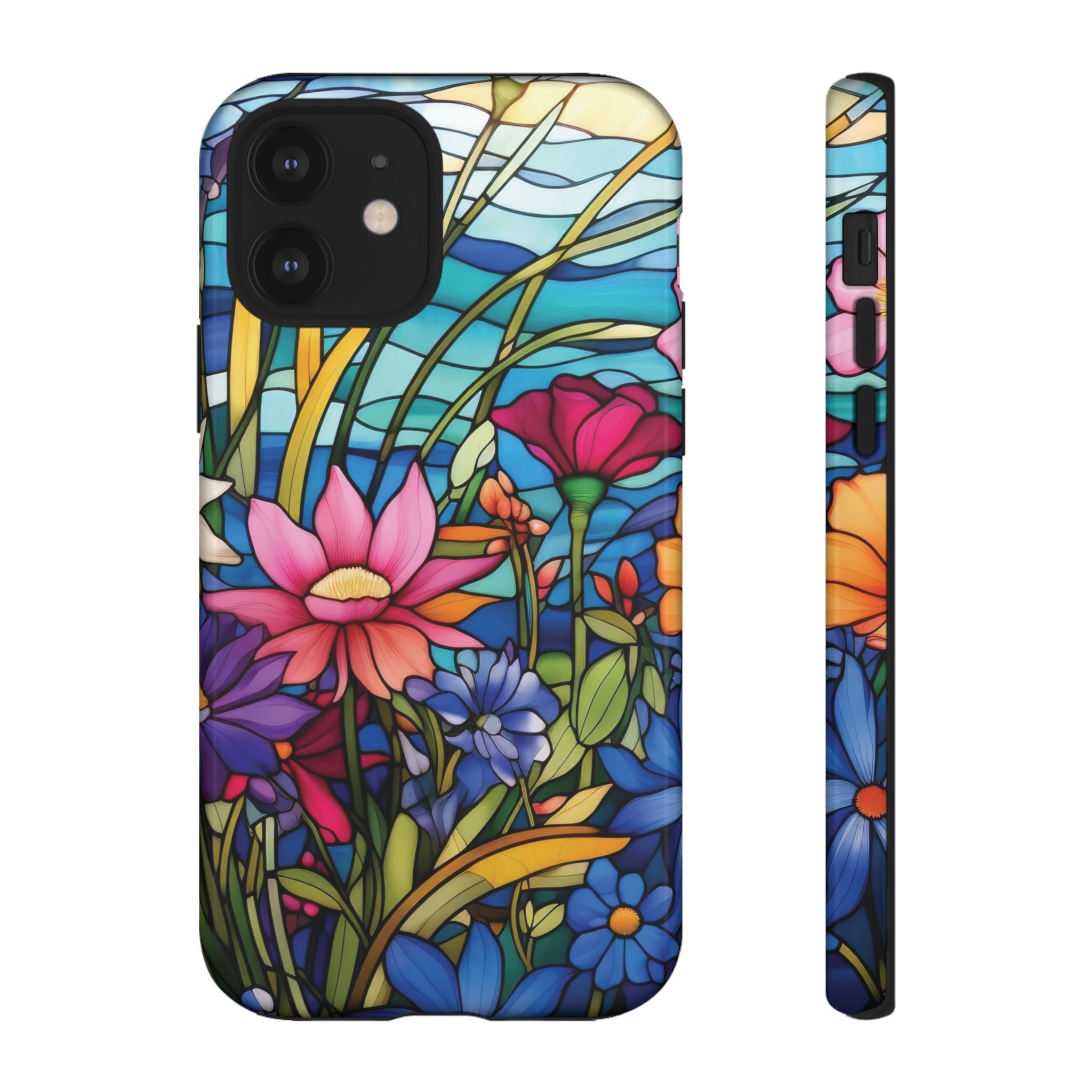 Wildflowers Stain Glass Illusion Phone Case Unique Holiday Protection for Your Device | Stylish & Durable Cover Gift for Her Phone 15, Samsung iPhone Samsung Accessory Gift for Her