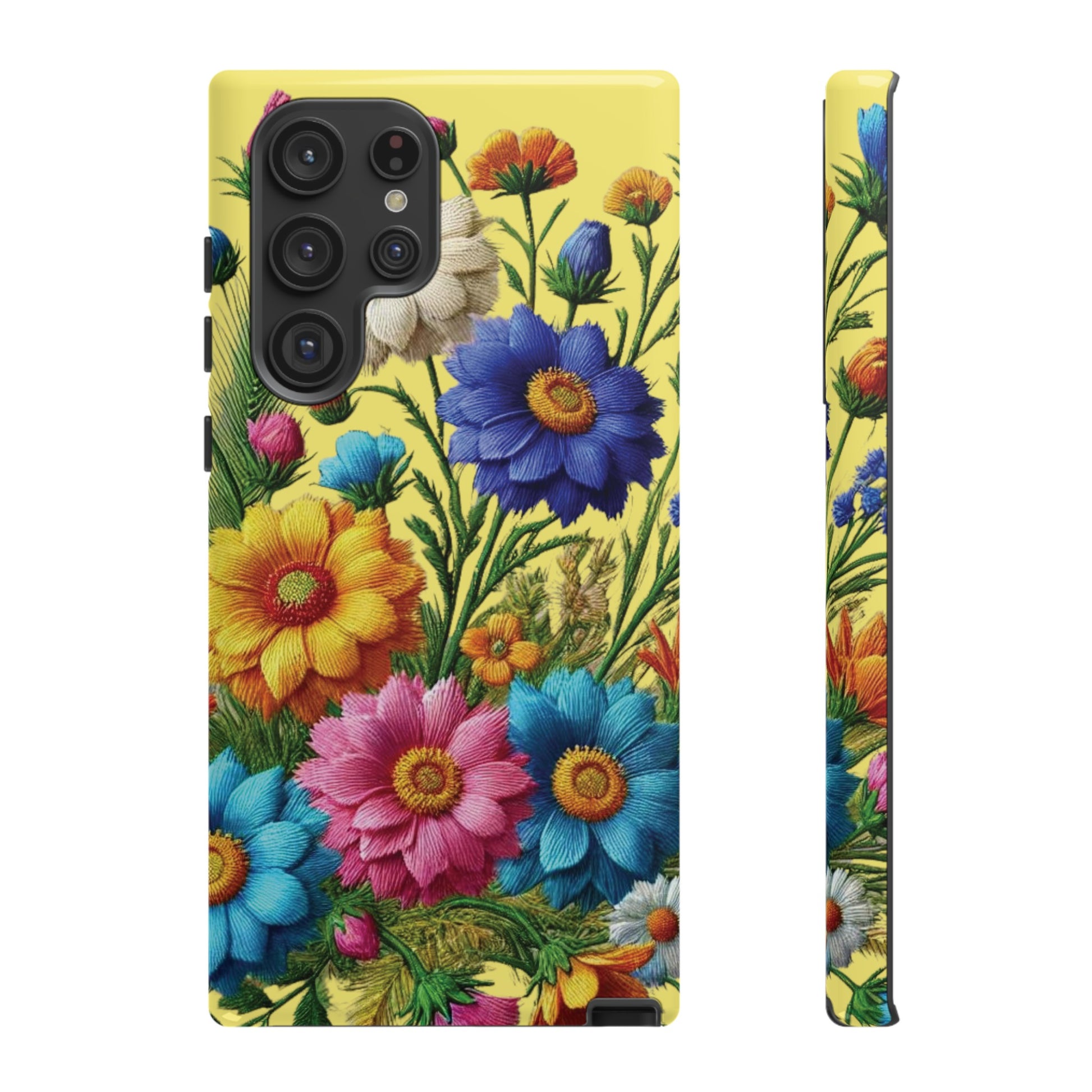 Phone Case Yellow Bright Floral Protective Phone Case Gift for Her Phone 15, Samsung iPhone Samsung  iPhone 15, Samsung iPhone Samsung Accessory Gift for Her