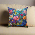 Wildflowers Stain Glass Illusion Decorative Pillow - Retro Christmas Design Square Decorative Pillow  Accent Home Decor | Premium Quality, Soft, and Durable | Perfect for Couch, Bed, or Chair | Elegant Bedrooms Pillow Gift New House, Bridal Shower Gift - MRSBYVALLE