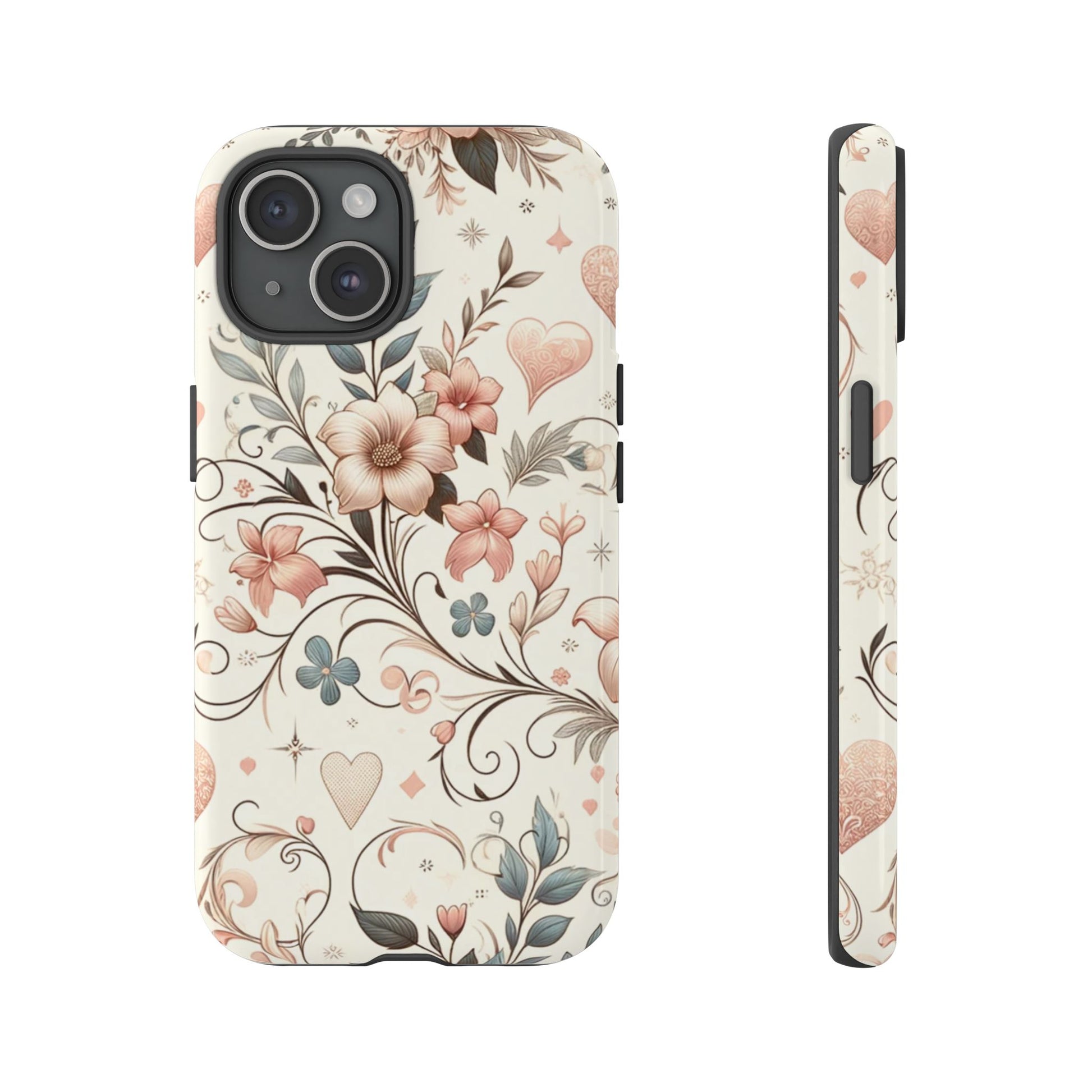 Floral Design Luxury Phone Tough Case Floral Elegant Durable Stylish for Modern Devices iPhone 17, 16 15, Samsung iPhone Samsung Accessory Gift for Her