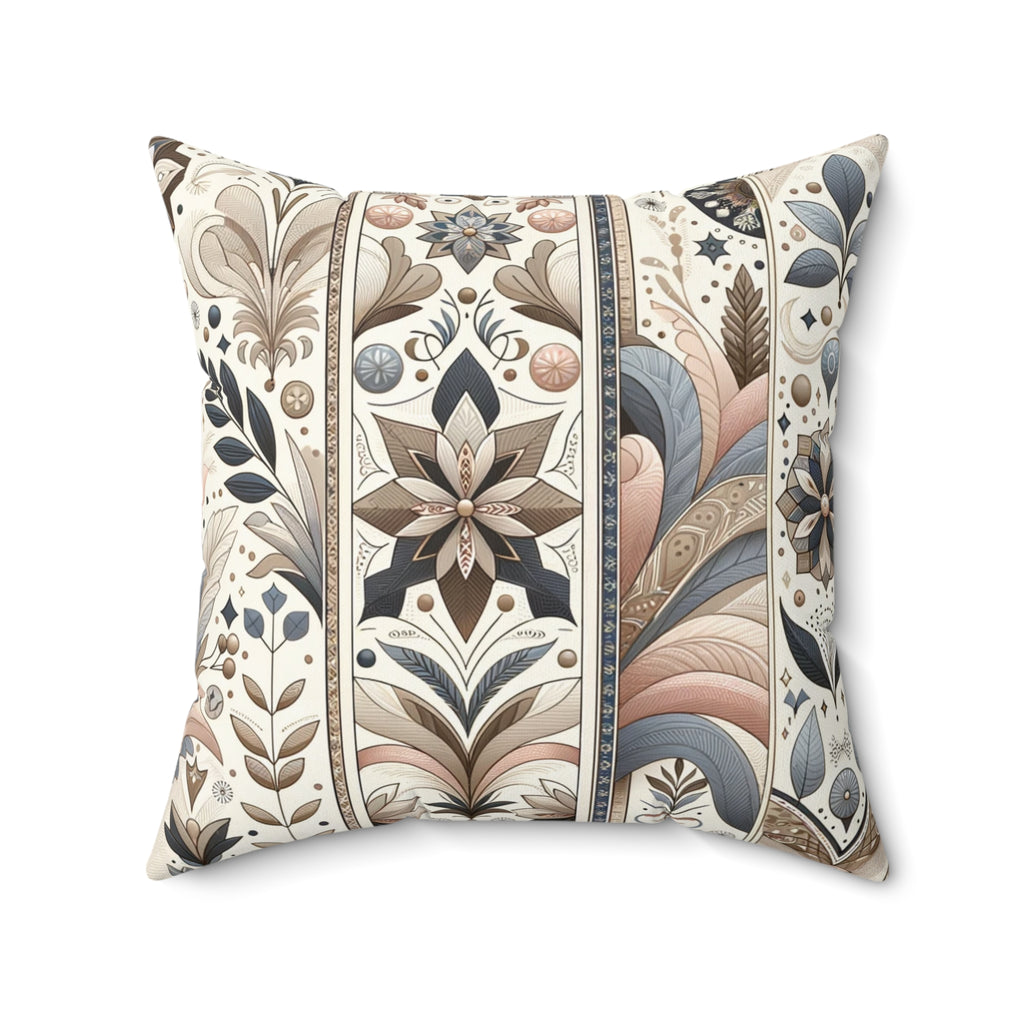 Modern Retro Square Pillow Pastel 3D Floral Illusion Luxurious Elegant Home Living Room Decor Enhancement Decor Comfort for Bedroom or Housewarming Gift New House, Bridal Shower Gift.