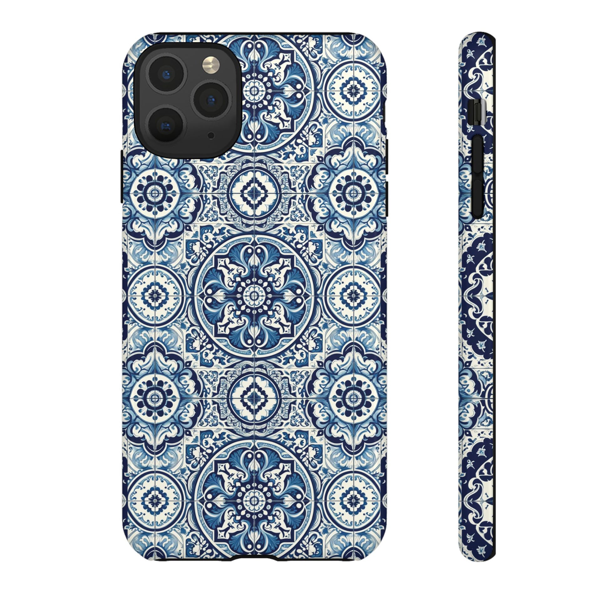 Azulejo Tile Phone Case Elegant Mediterranean Blue Porcelain Design iPhone 17, 16, 15, Samsung iPhone Samsung Accessory Gift for Her