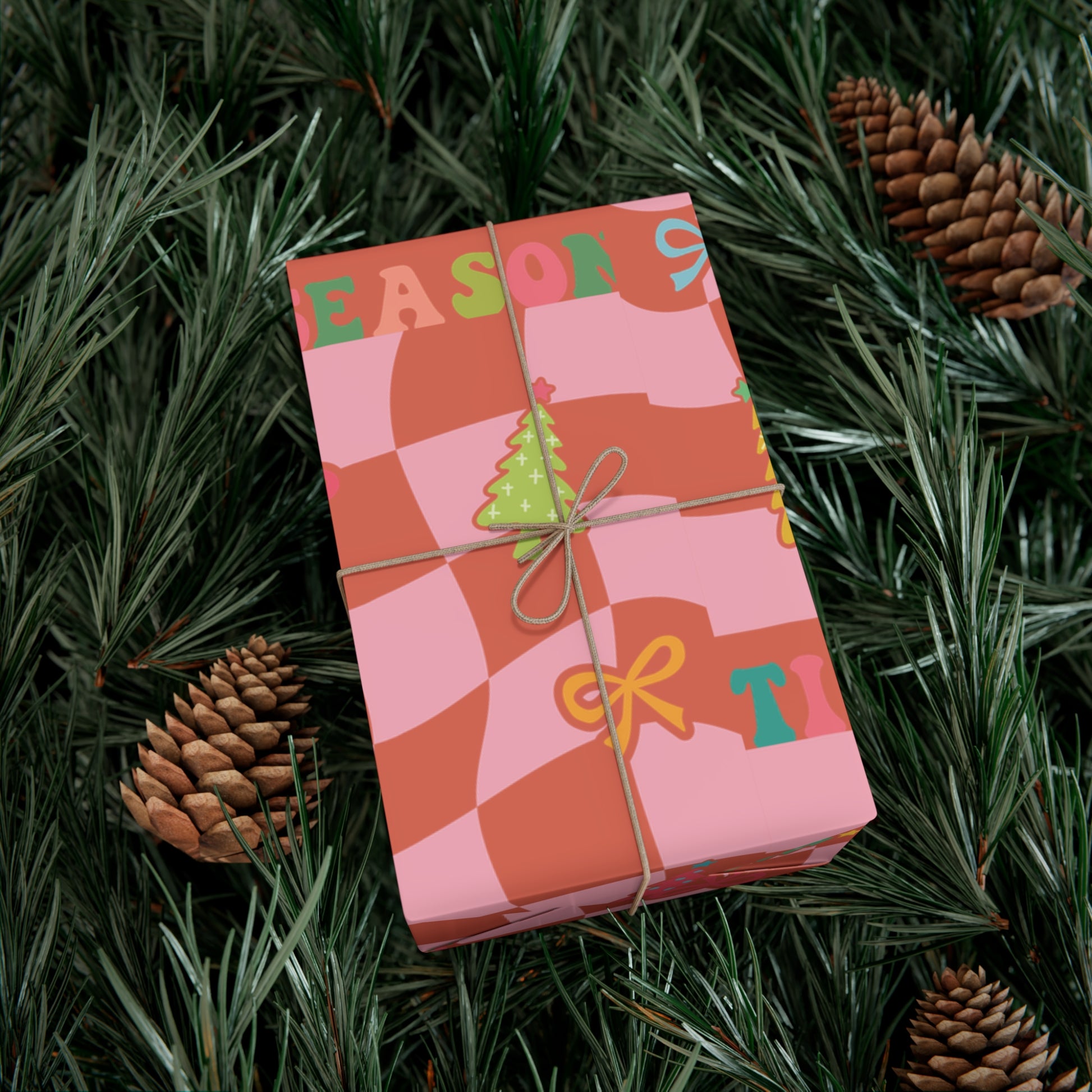 Retro Boho Wrapping Paper Festive Holiday Gift Wrap with Perfect for Christmas Presents, Crafting, Holiday Decor Premium Quality Perfect for Gift - MRSBYVALLE